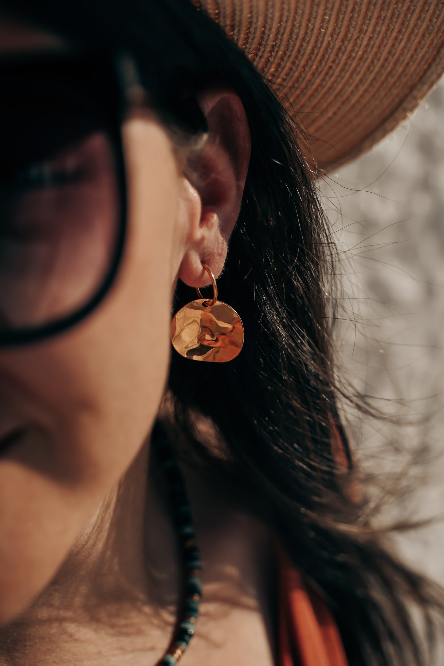 Palma | Boucles d'oreilles / créoles en acier inoxydable | Doré