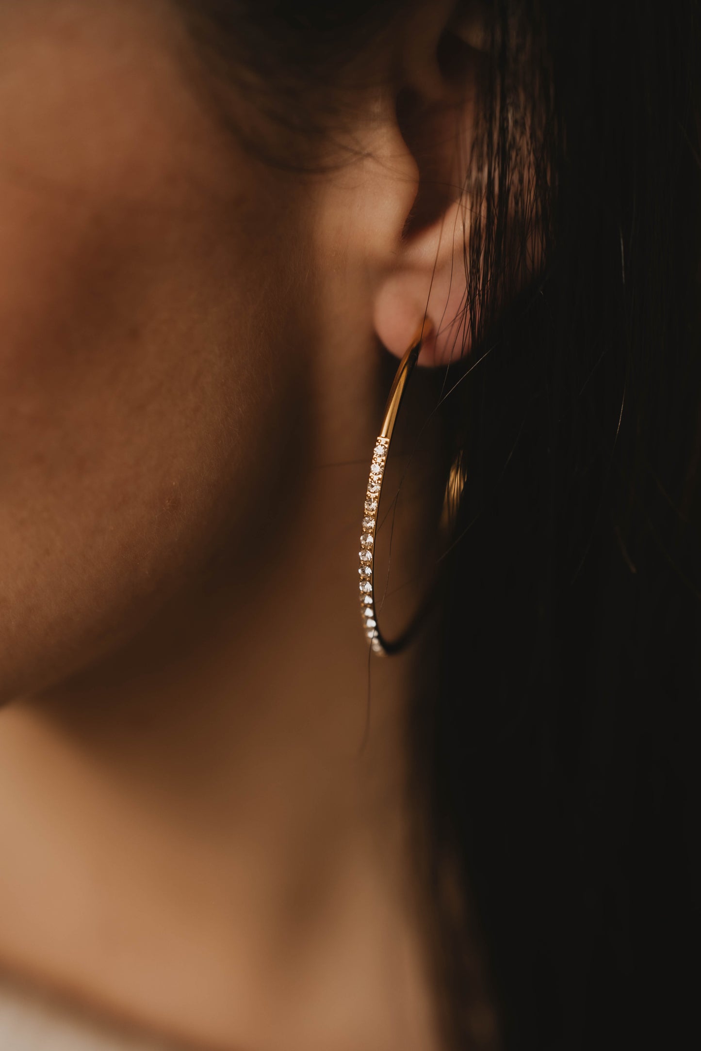 Monaco | Boucles d'oreilles / créoles en acier inoxydable | 5cm | Doré