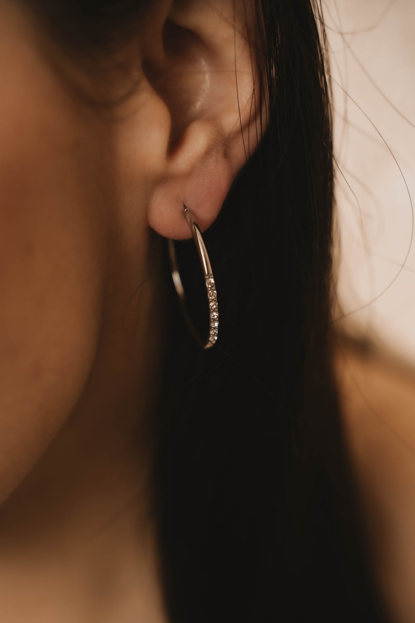 Monaco | Boucles d'oreilles / créoles en acier inoxydable | 3cm | Argenté