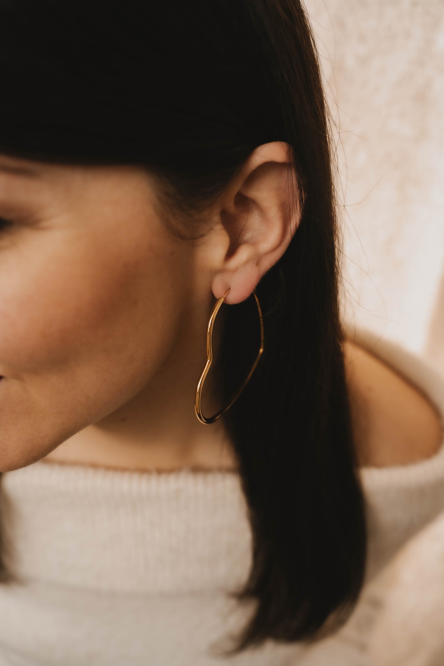 Istanbul | Boucles d'oreilles / créoles en acier inoxydable | Doré