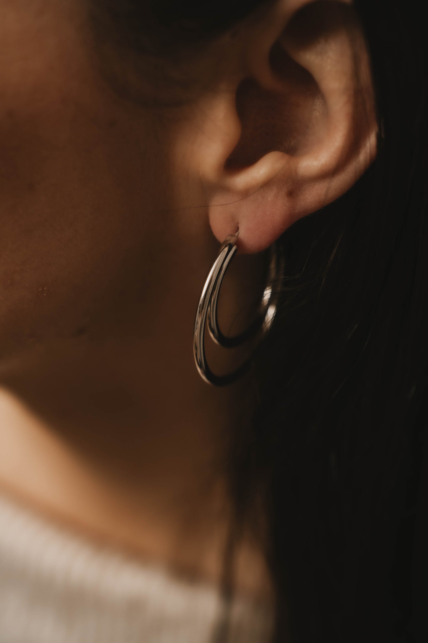 Sarajevo | Boucles d'oreilles/créoles en acier inoxydable | Argenté