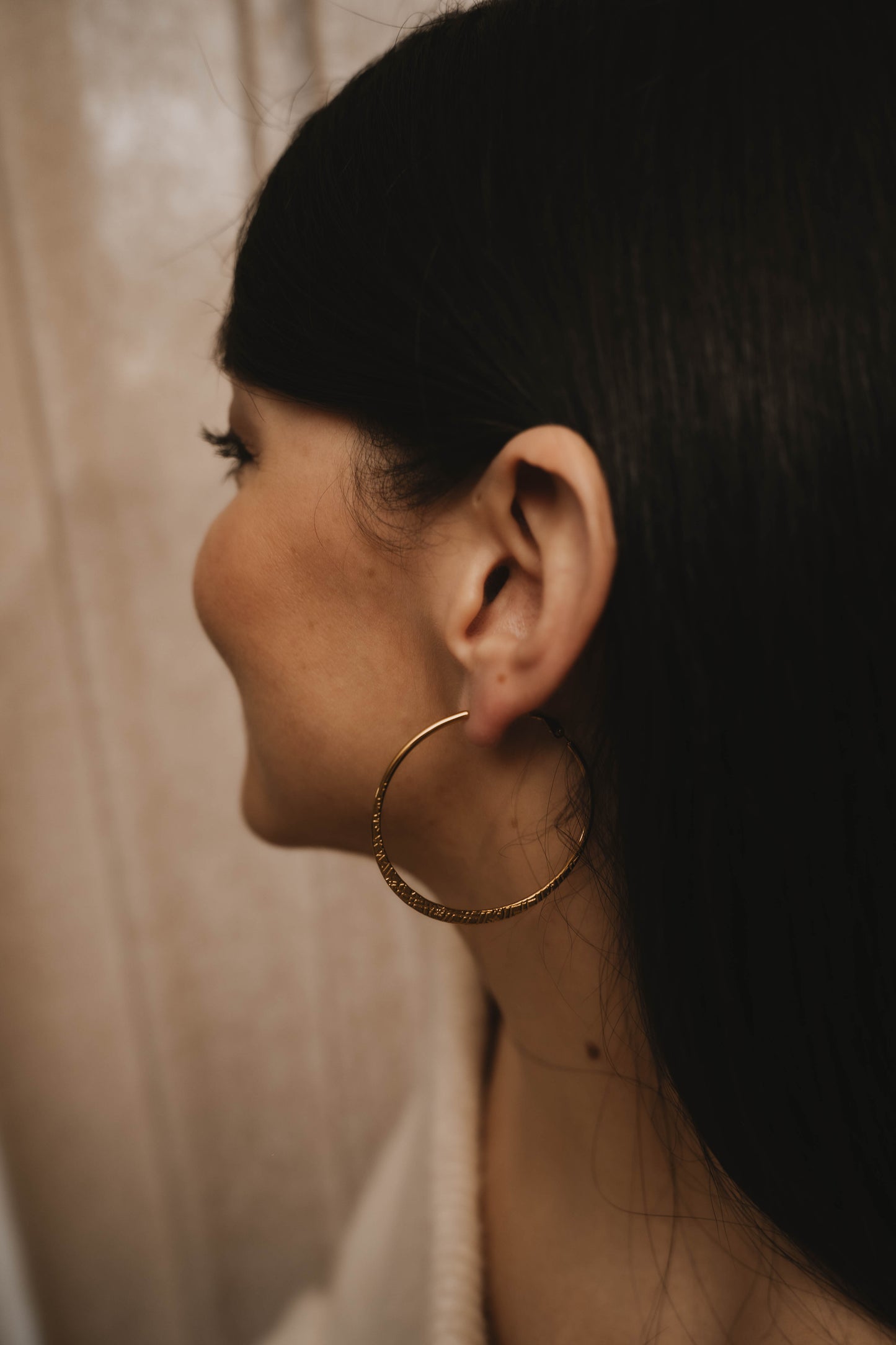 Saragosse | Boucles d'oreilles/créoles en acier inoxydable | Doré