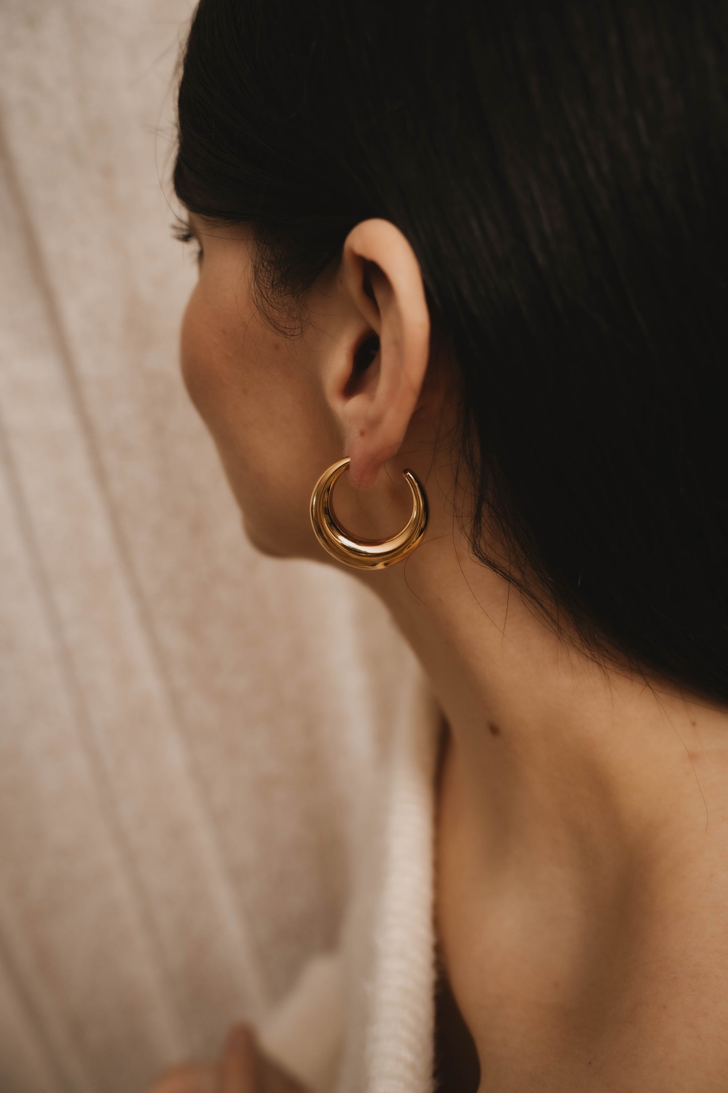 Athènes | Boucles d'oreilles/créoles en acier inoxydable | Argenté