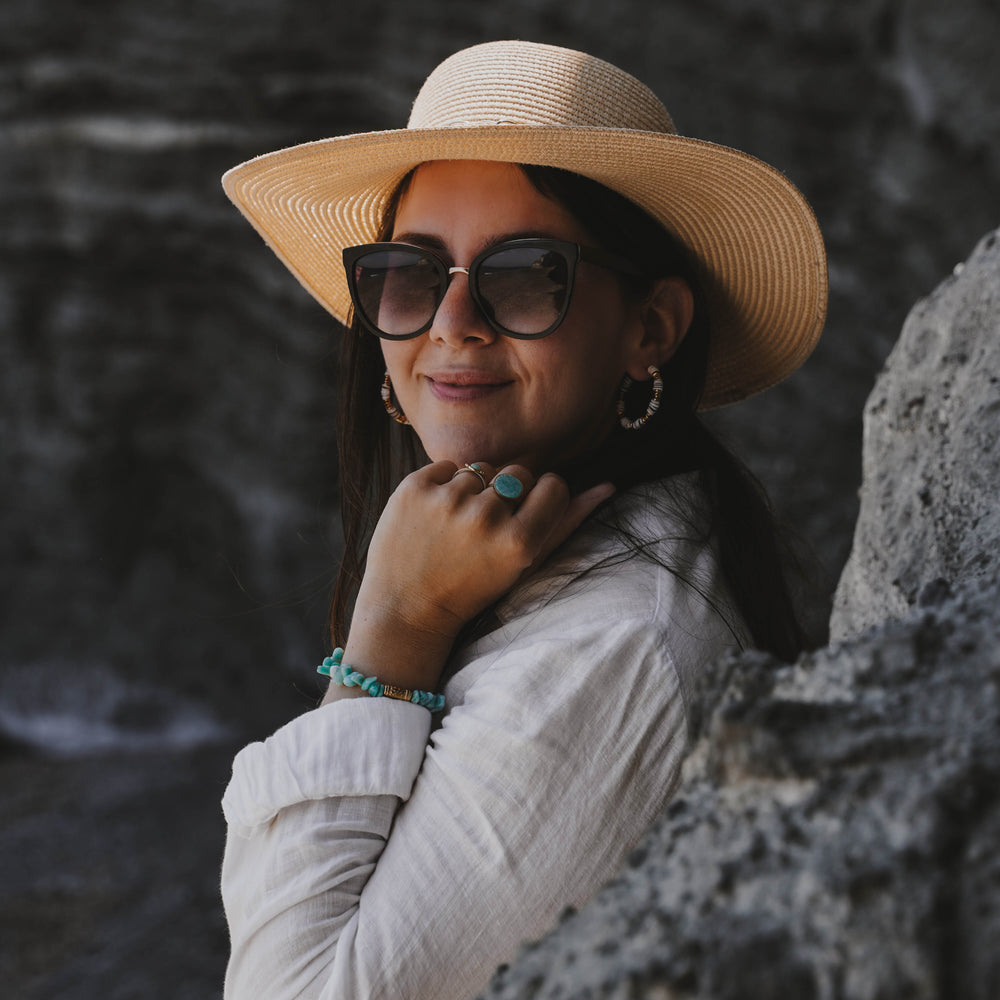 
                      
                        Tacoma | Bracelet en acier inoxydable et pierres naturelles | Amazonite | Doré
                      
                    