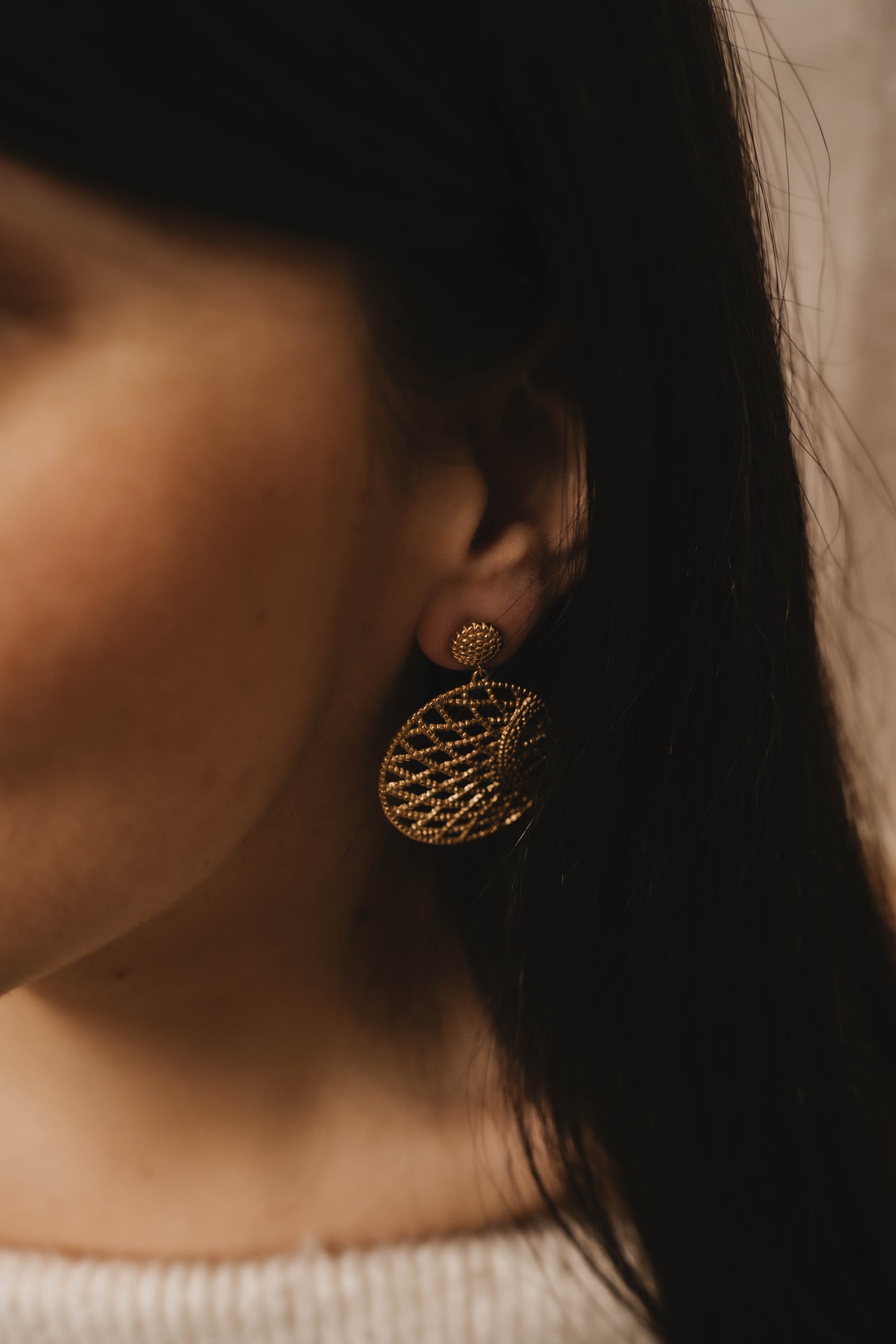 Aix | Boucles d'oreilles en acier inoxydable | Doré