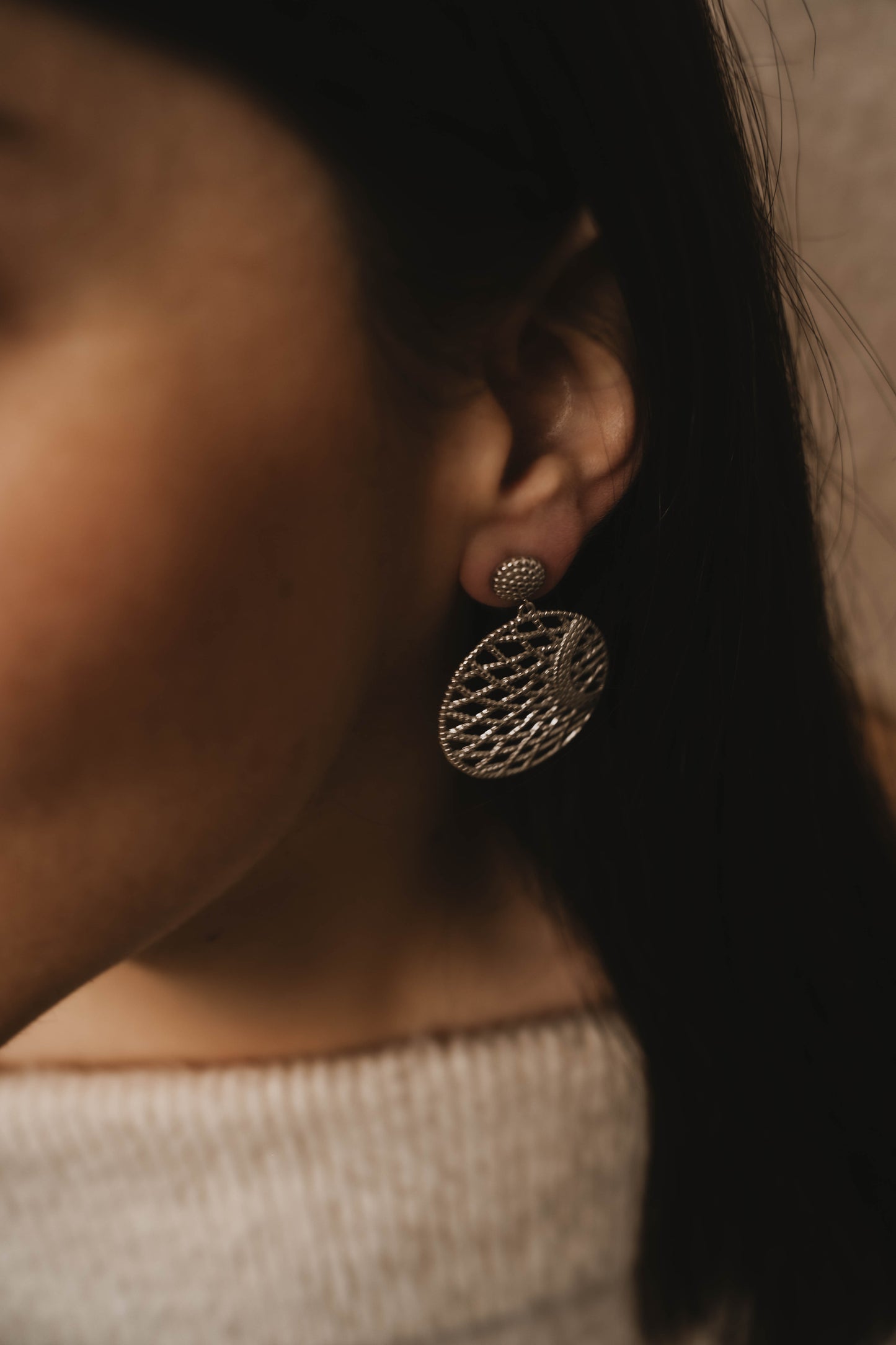 Aix | Boucles d'oreilles en acier inoxydable | Argenté