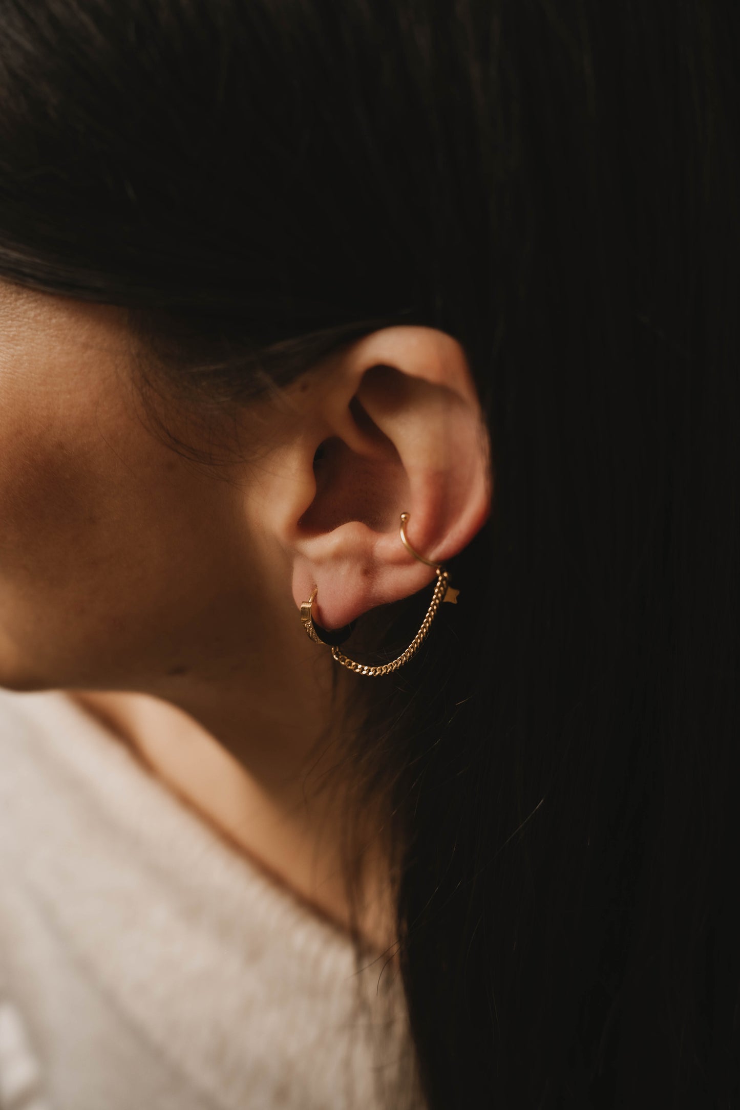 Belgrade | Boucles d'oreilles/créoles en acier inoxydable | Doré