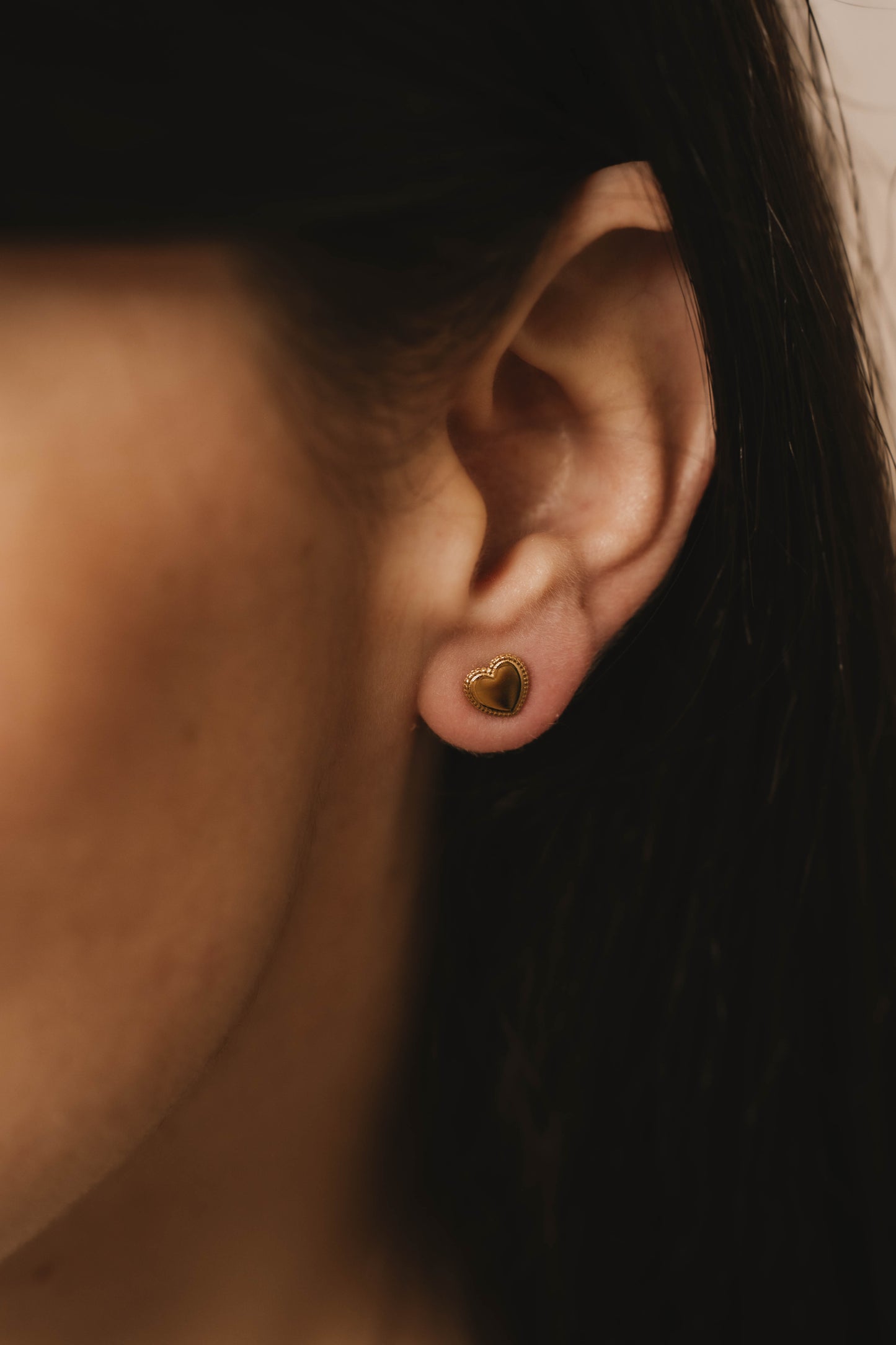 Cork | Boucles d'oreilles/puces en acier inoxydable | Doré