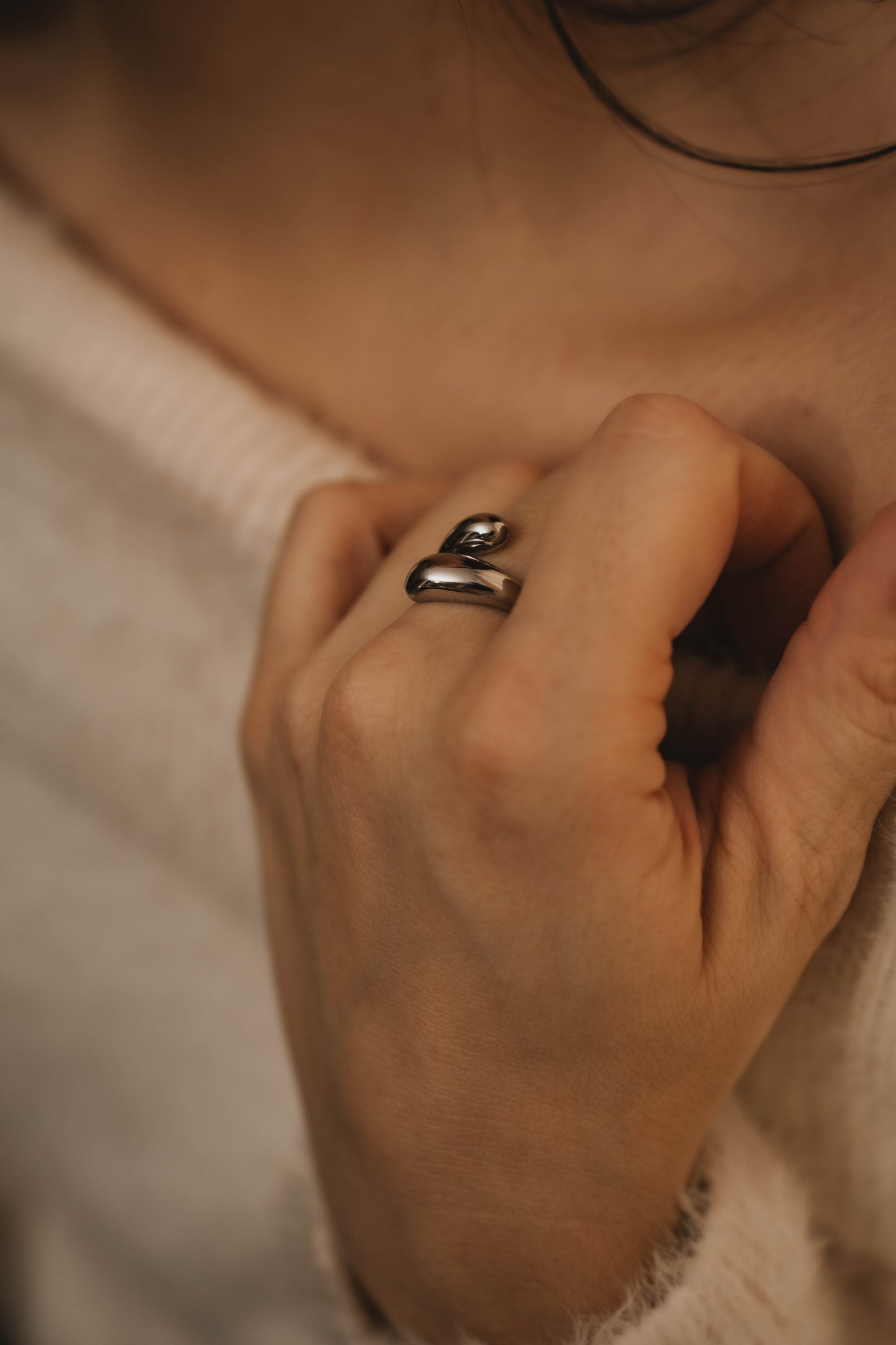 Osaka | Bague en acier inoxydable | Argenté