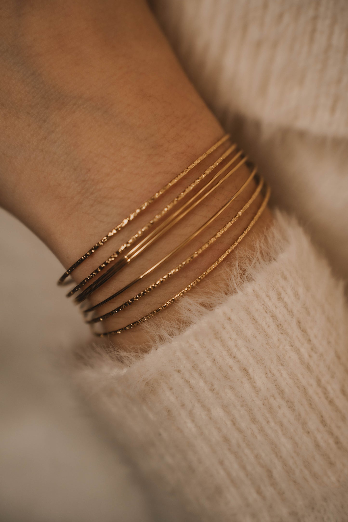 Bucarest | Bracelet/jonc en acier inoxydable | Doré