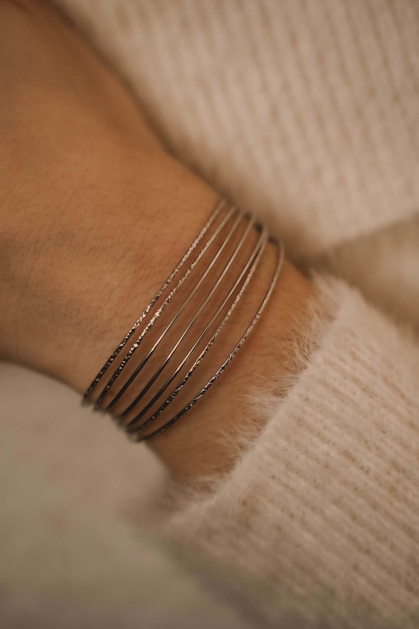 Bucarest | Bracelet/jonc en acier inoxydable | Argenté