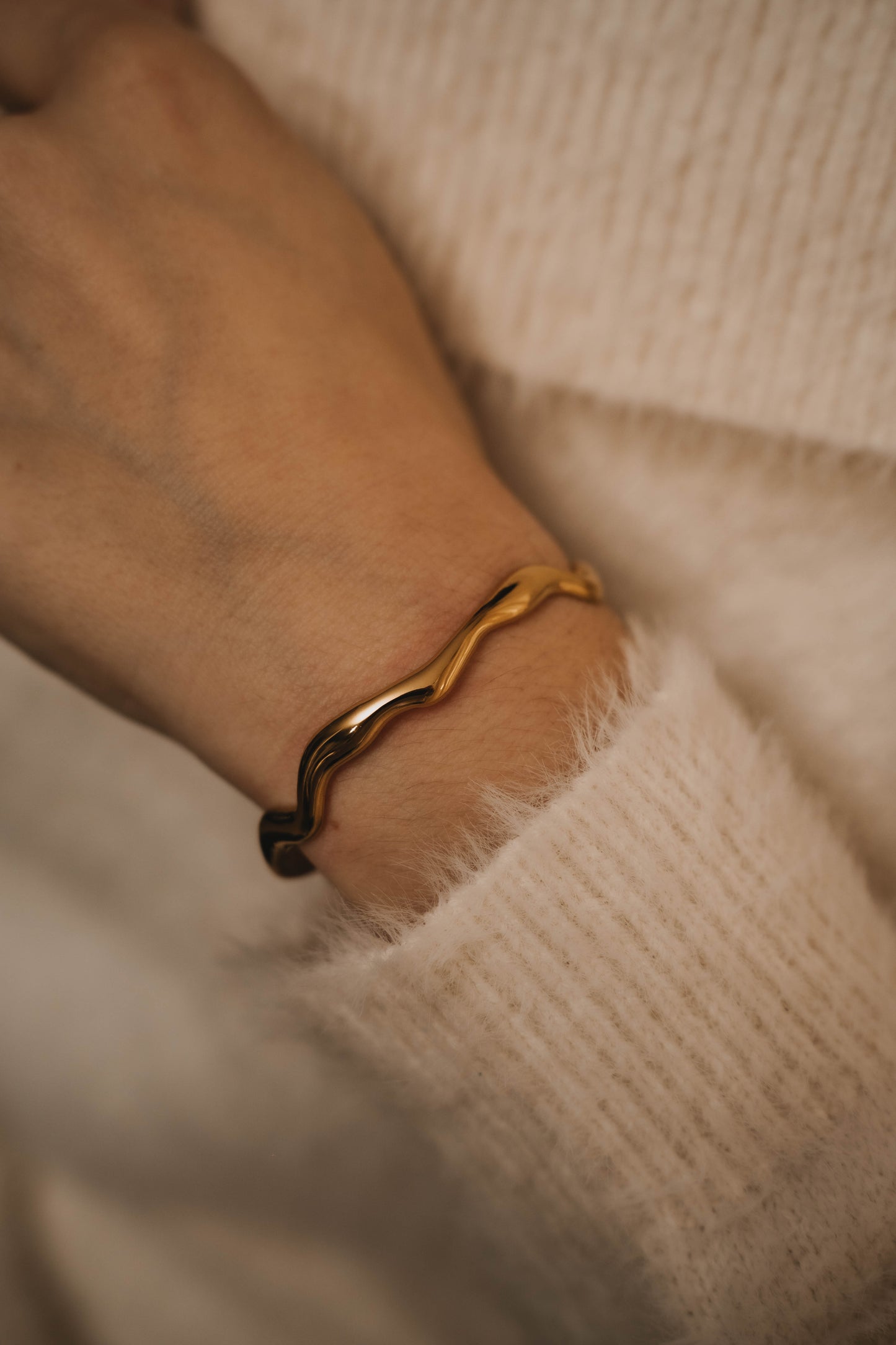 Shangaï | Bracelet/jonc en acier inoxydable | Doré