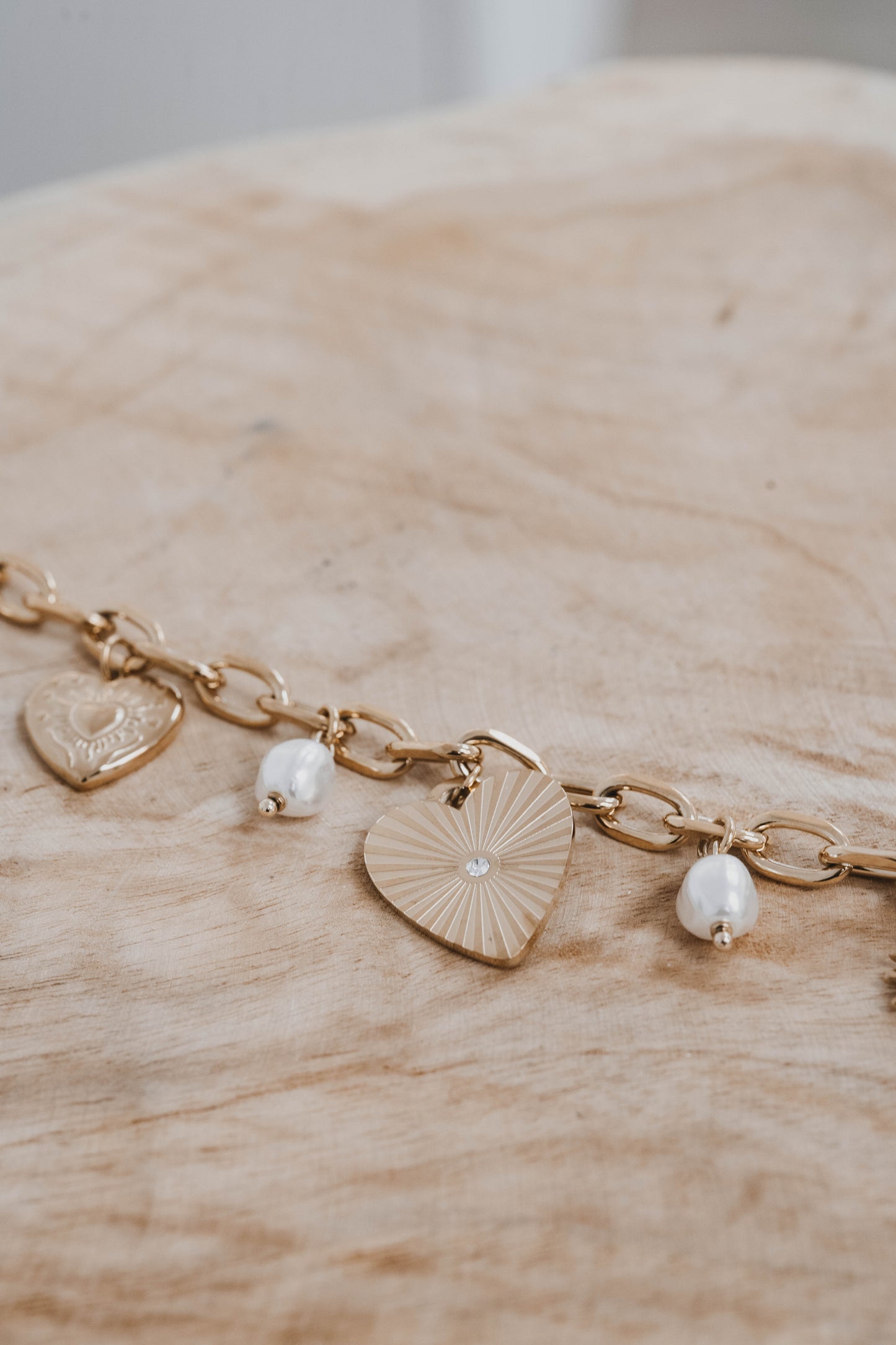 Calgary | Bracelet en acier inoxydable et pierres naturelles | Doré