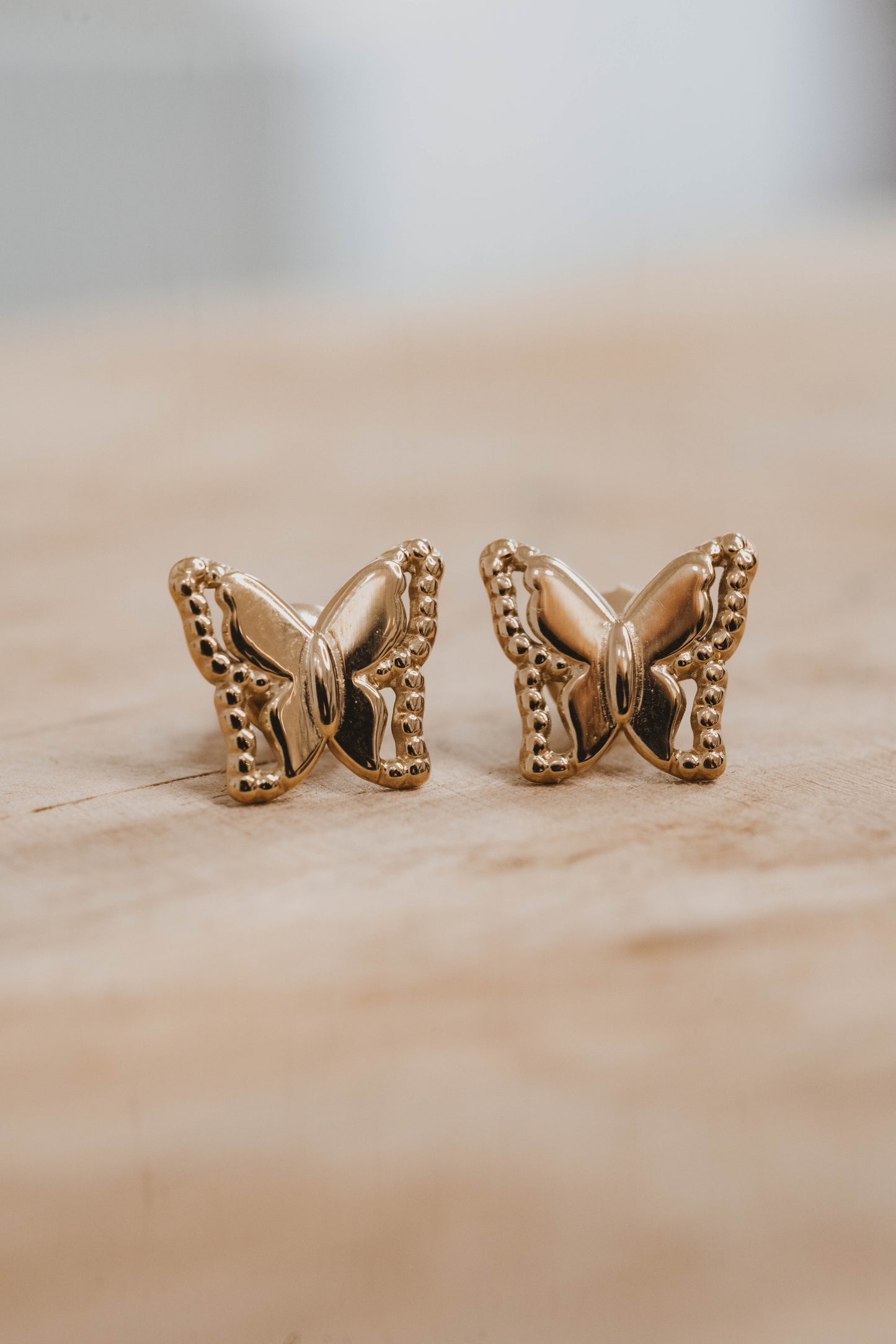 Charlotte | Boucles d'oreilles/puces en acier inoxydable | Doré