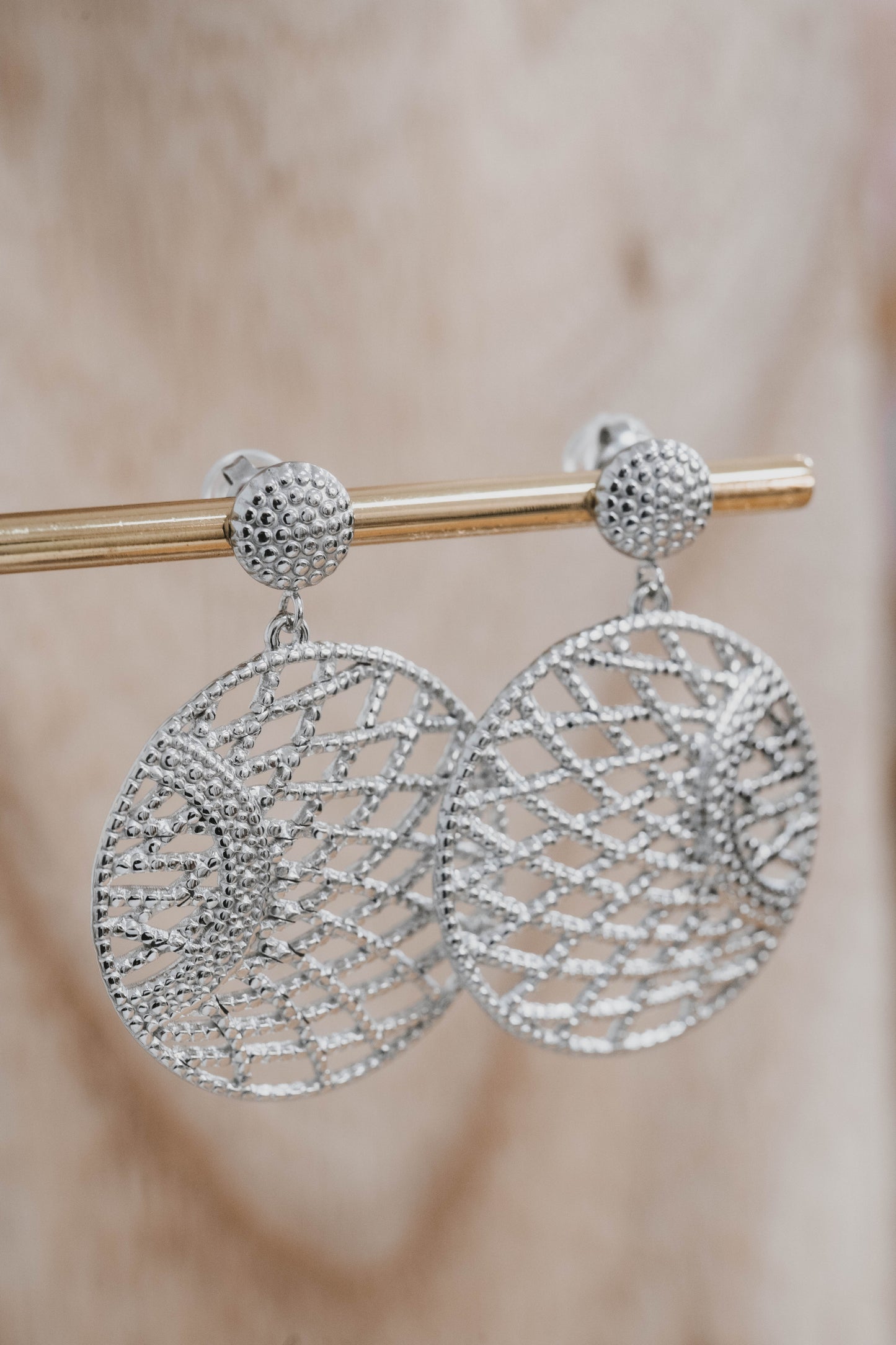 Aix | Boucles d'oreilles en acier inoxydable | Argenté