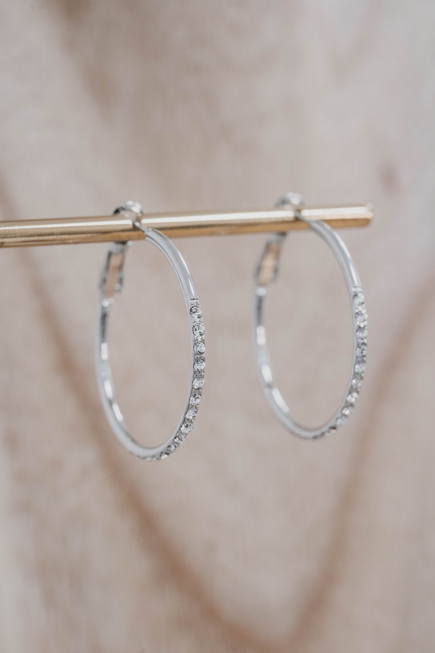 Monaco | Boucles d'oreilles / créoles en acier inoxydable | 3cm | Argenté