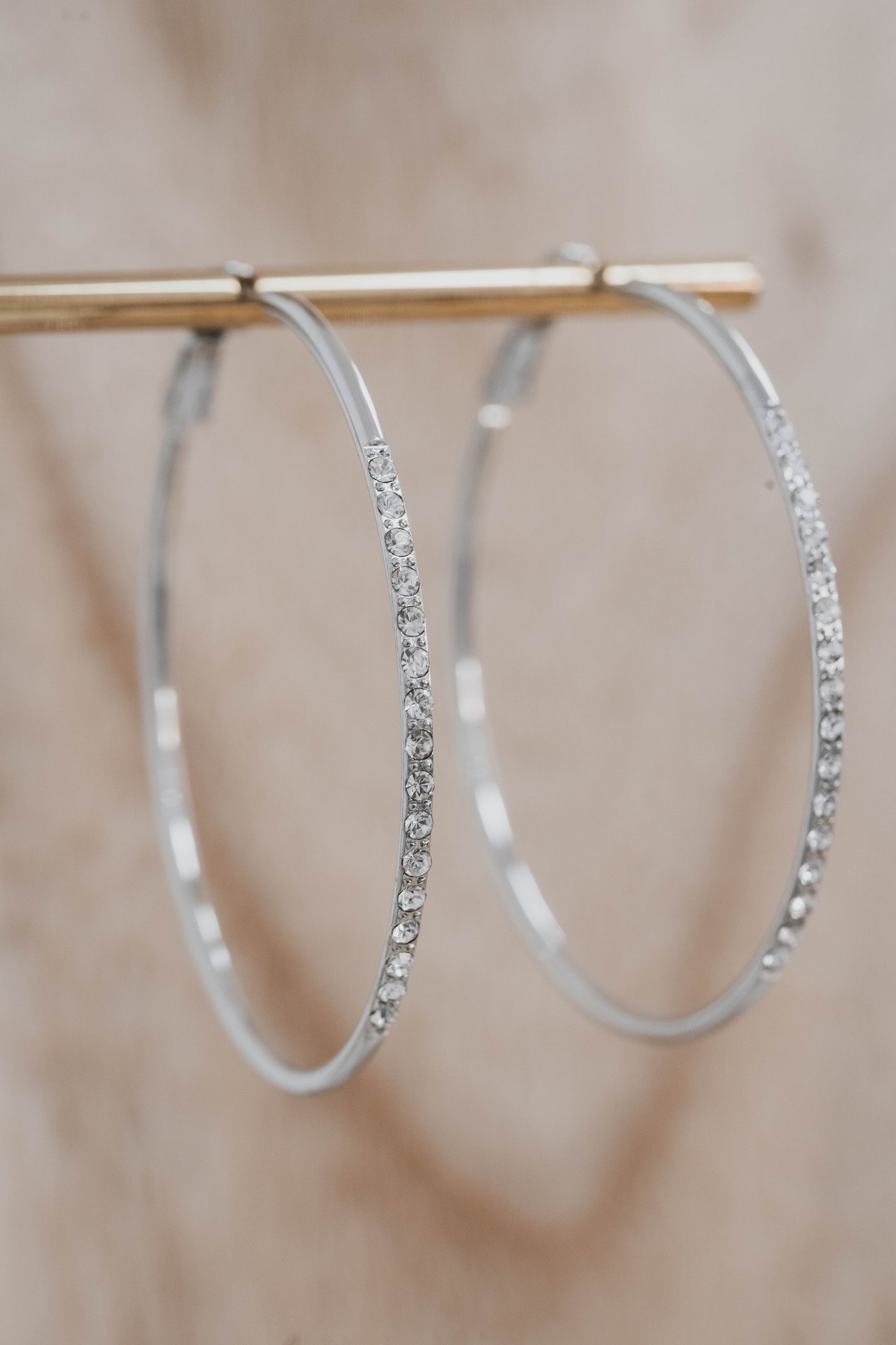 Monaco | Boucles d'oreilles / créoles en acier inoxydable | 5cm | Argenté