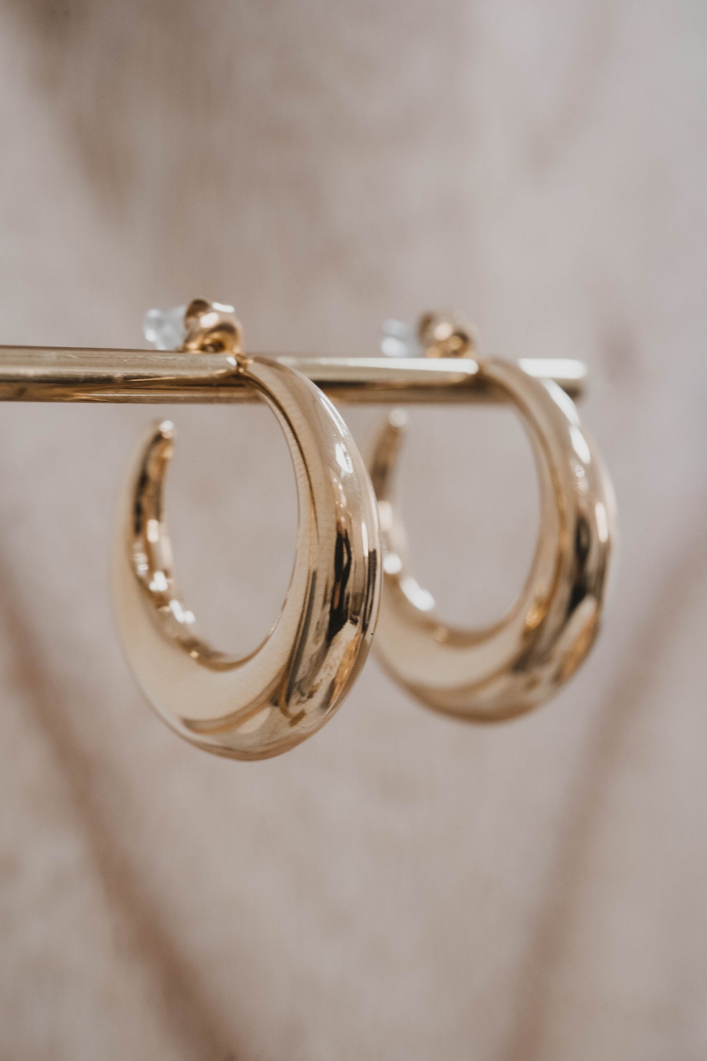 Athènes | Boucles d'oreilles/créoles en acier inoxydable | Doré