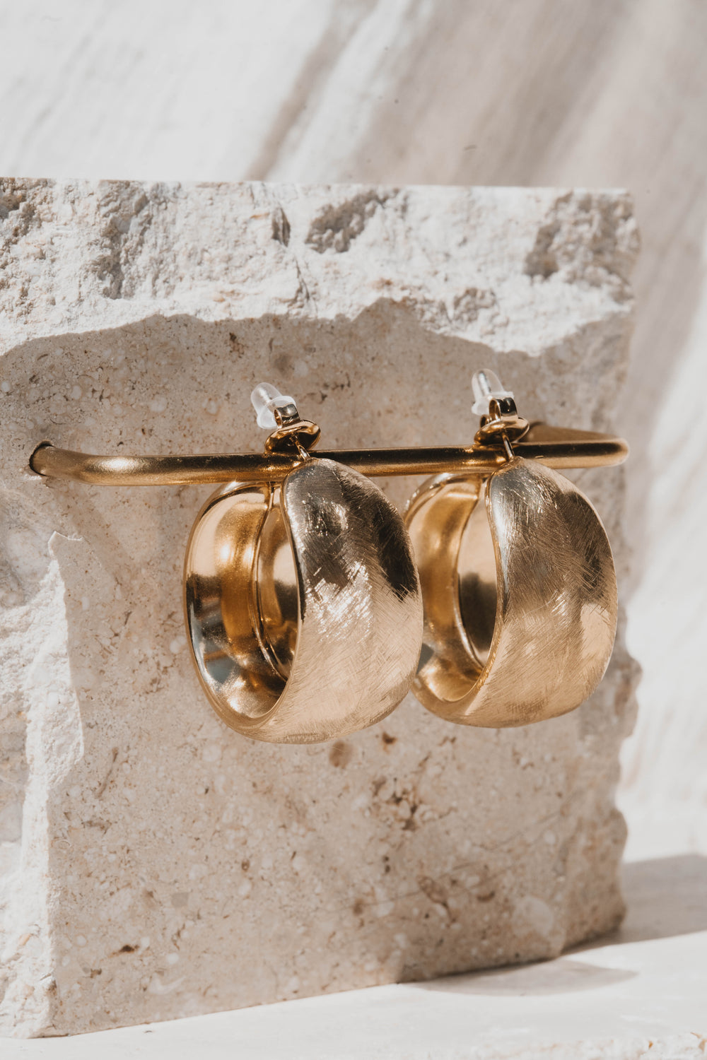 Pyrgos | Boucles d'oreilles / Créoles en acier inoxydable | Doré