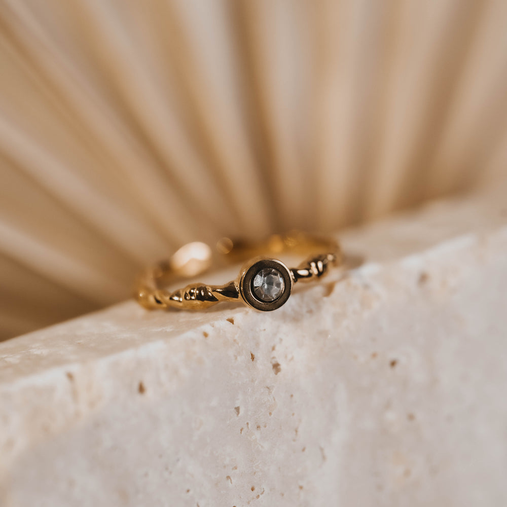 Varsovie | Bague en acier inoxydable | Doré