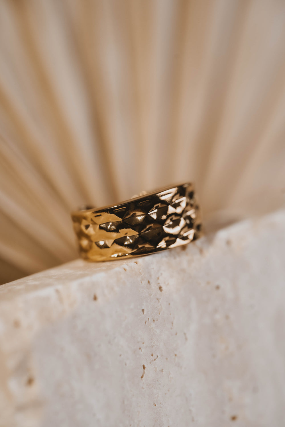 Caracas | Bague en acier inoxydable | Doré