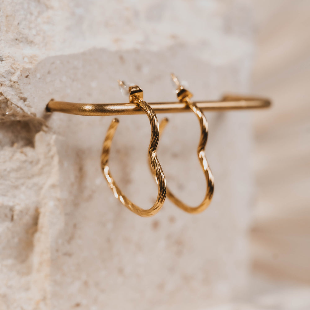 Fira | Boucles d'oreilles / créoles en acier inoxydable | Doré