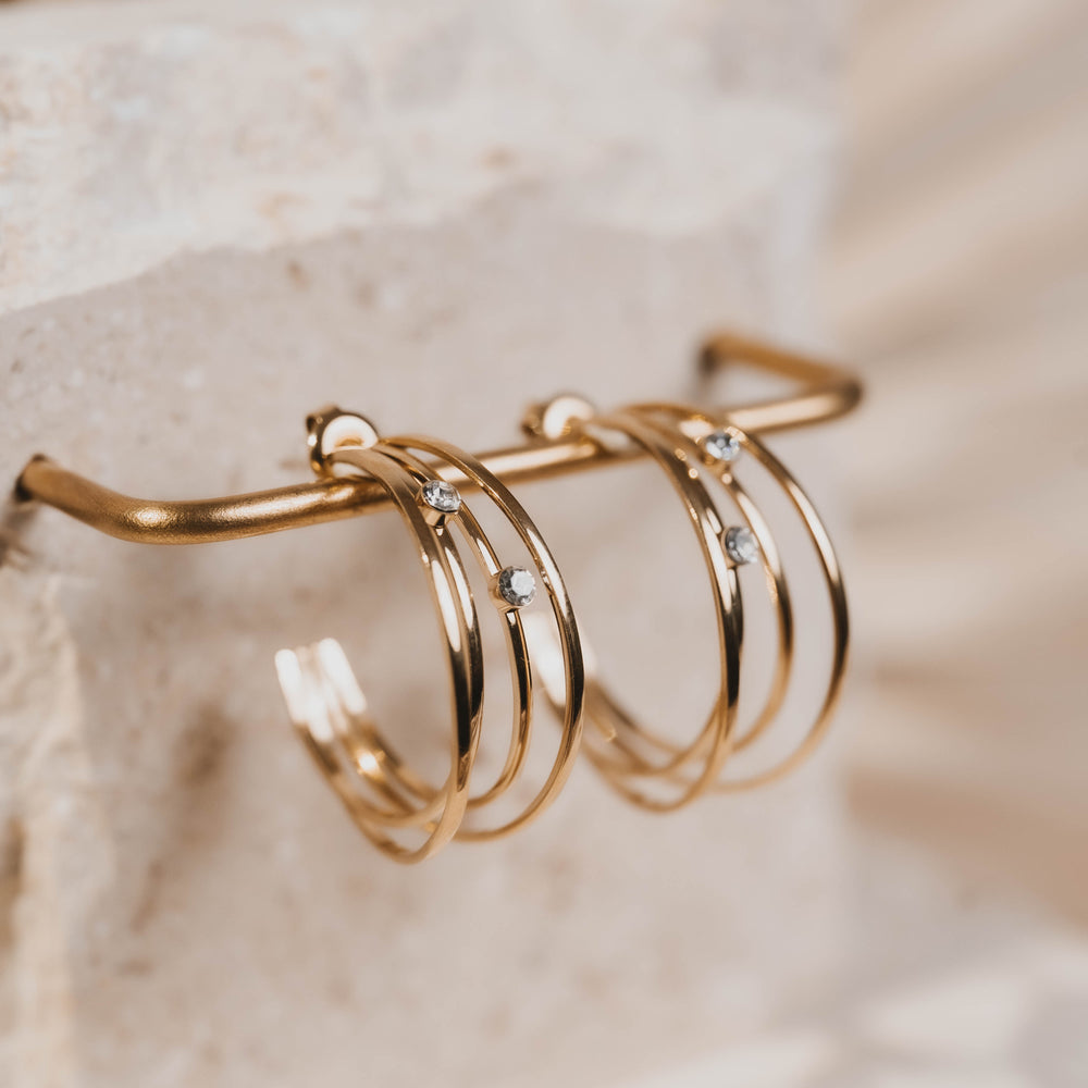 Lausanne | Boucles d'oreilles / créoles en acier inoxydable | Doré