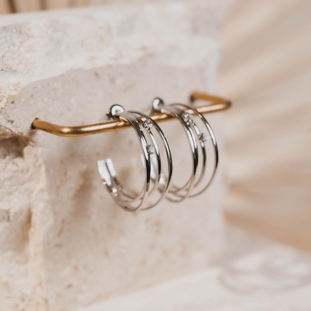 Lausanne | Boucles d'oreilles / créoles en acier inoxydable | Argenté