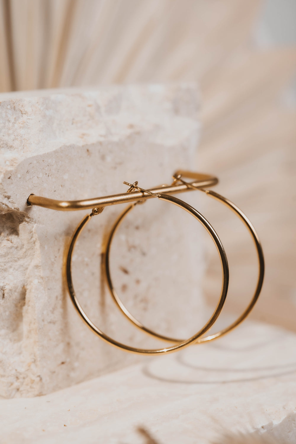 Chicago | Boucles d'oreilles / créoles en acier inoxydable | 5cm | Doré