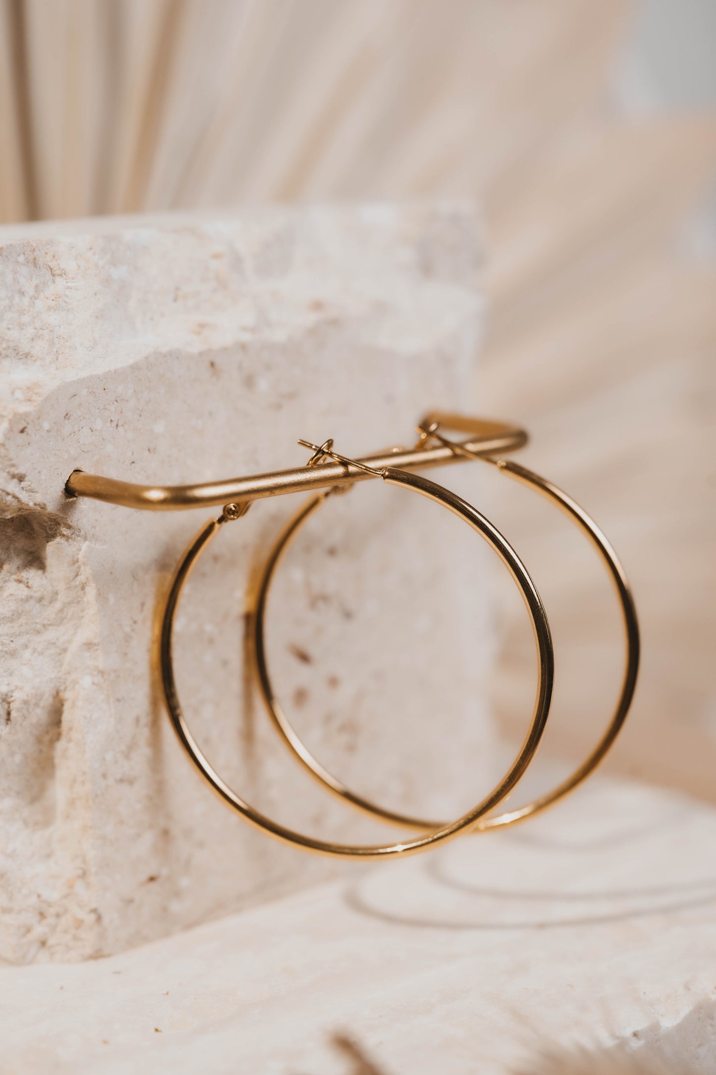 Chicago | Boucles d'oreilles / créoles en acier inoxydable | 5cm | Doré