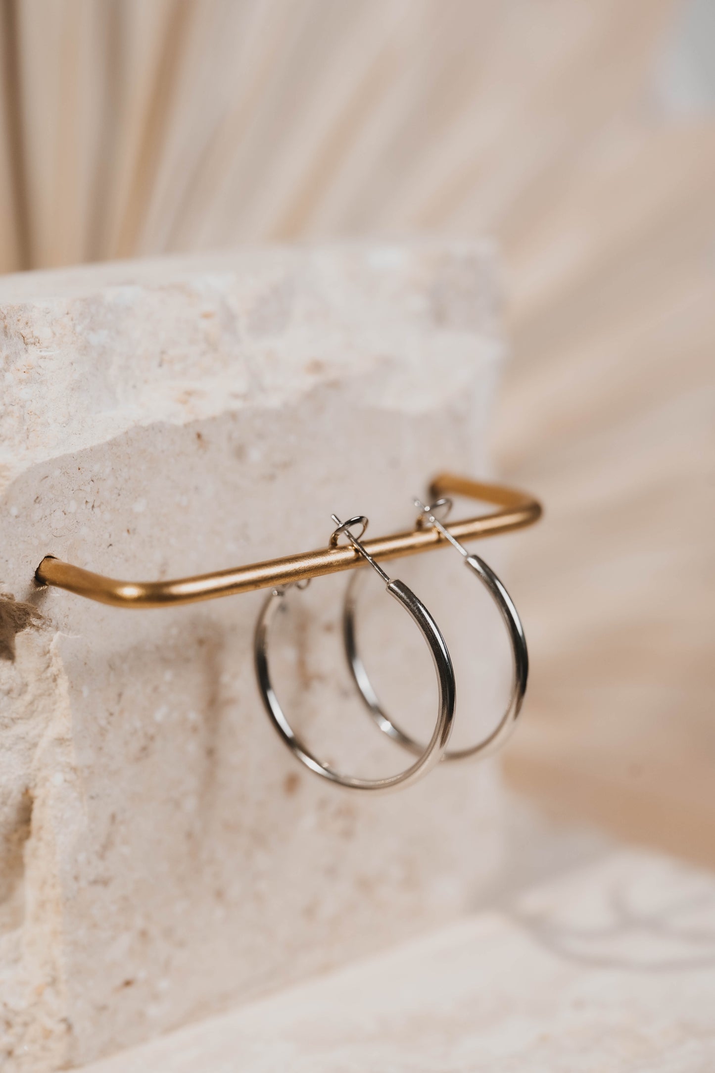 Chicago | Boucles d'oreilles / créoles en acier inoxydable | 3cm | Argenté