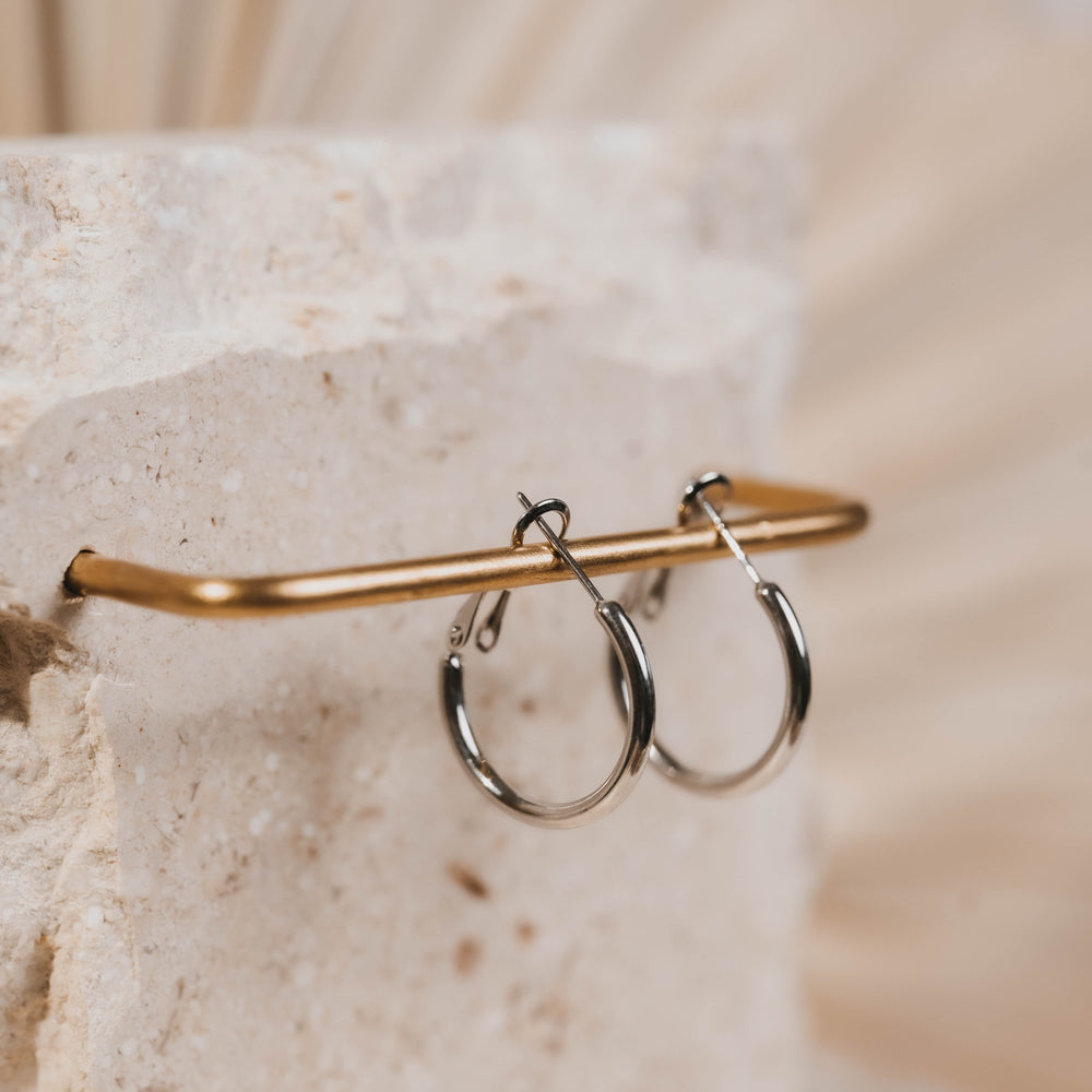 Chicago | Boucles d'oreilles / créoles en acier inoxydable | 2cm | Argenté