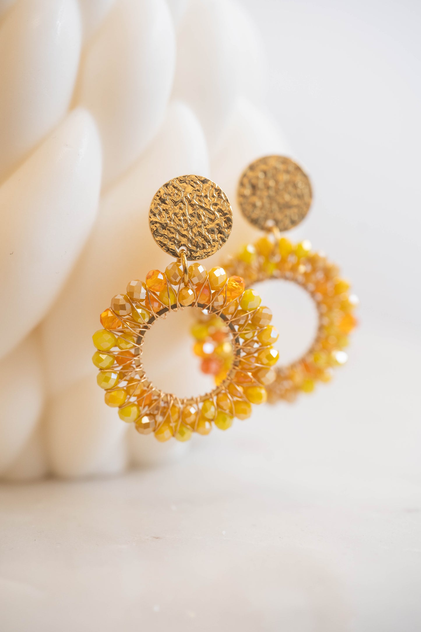 Ajaccio |Boucles d'oreilles | Perles jaunes