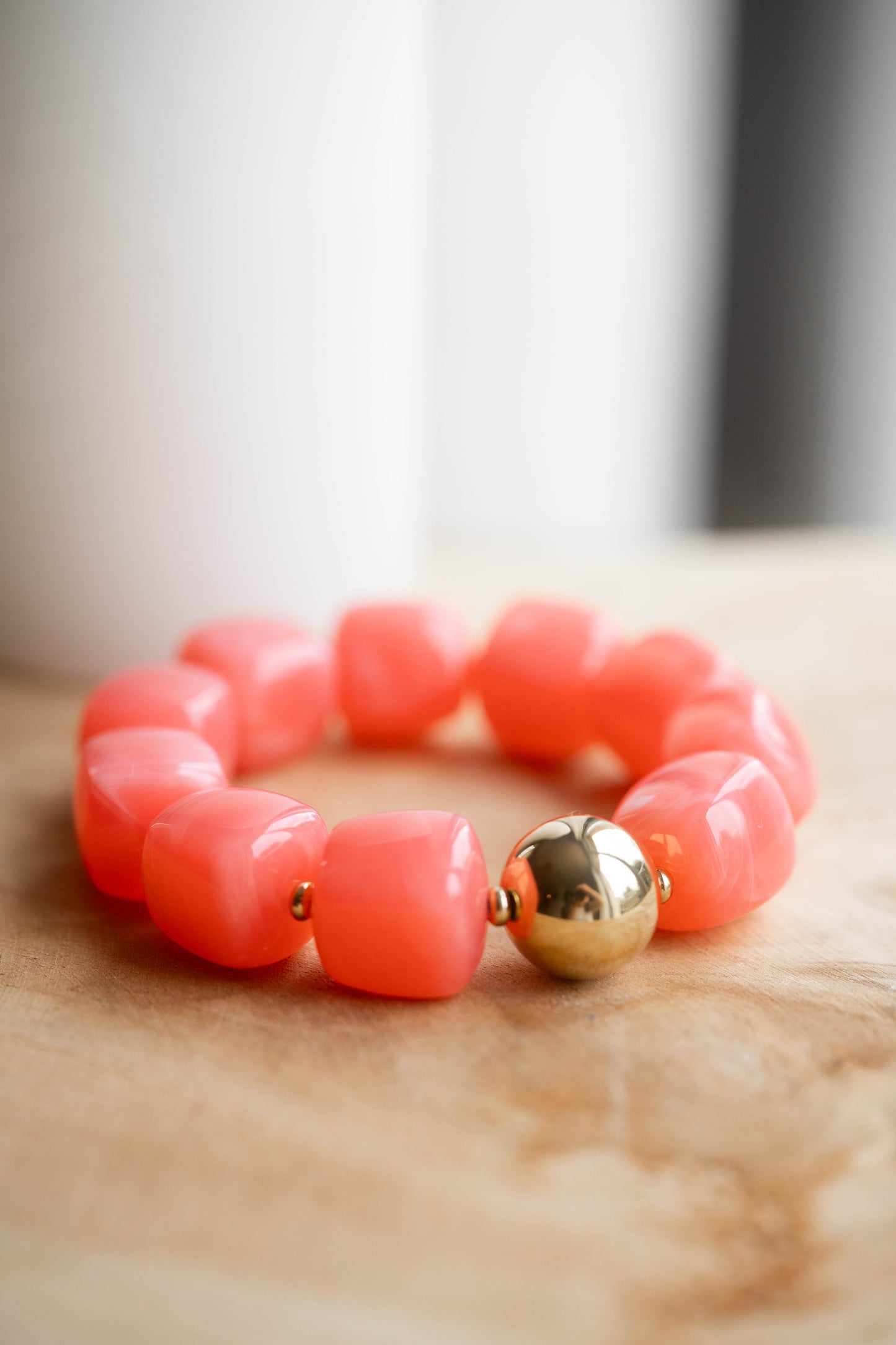 Agafay | Bracelet élastique | Rose | Doré