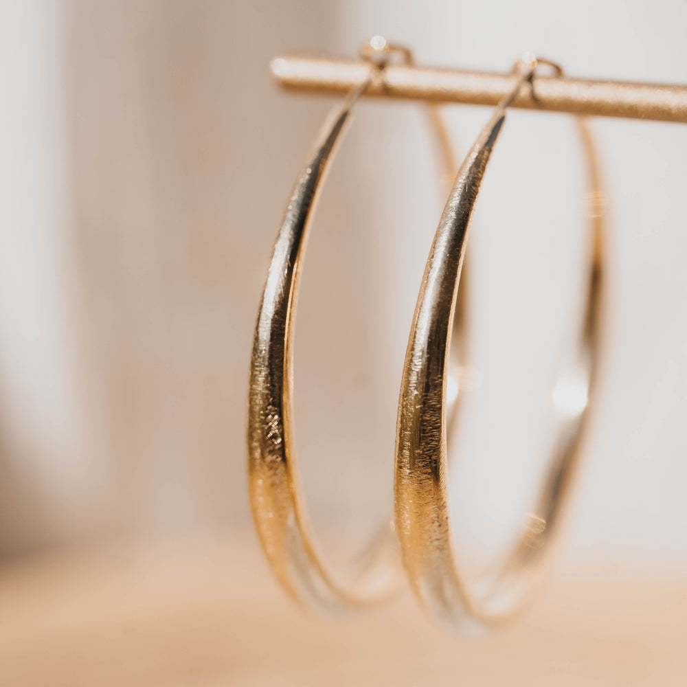 Rosario | Boucles d'oreilles  / créoles en acier inoxydable | 5,5cm | Doré