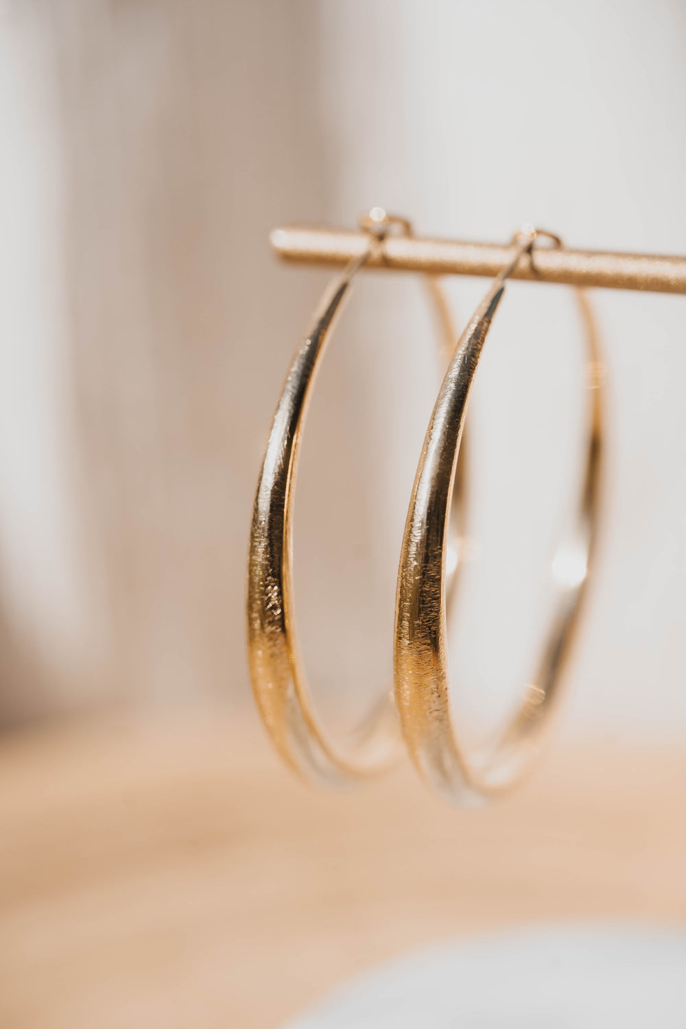 Rosario | Boucles d'oreilles  / créoles en acier inoxydable | 5,5cm | Doré