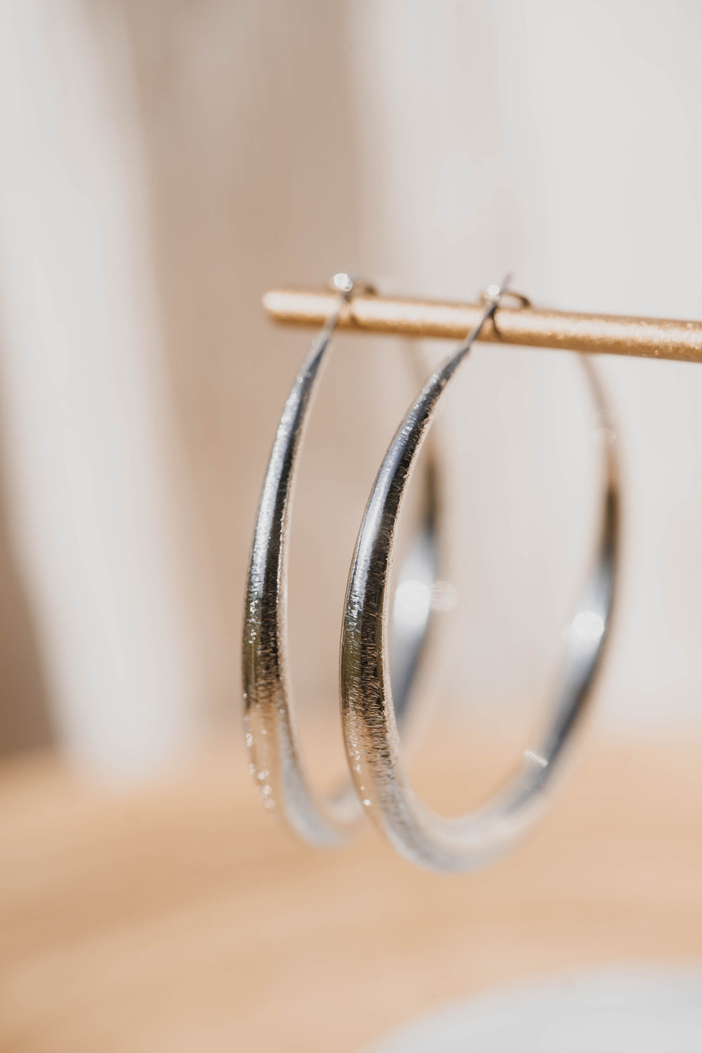 Rosario | Boucles d'oreilles / créoles en acier inoxydable | 5,5cm | Argenté