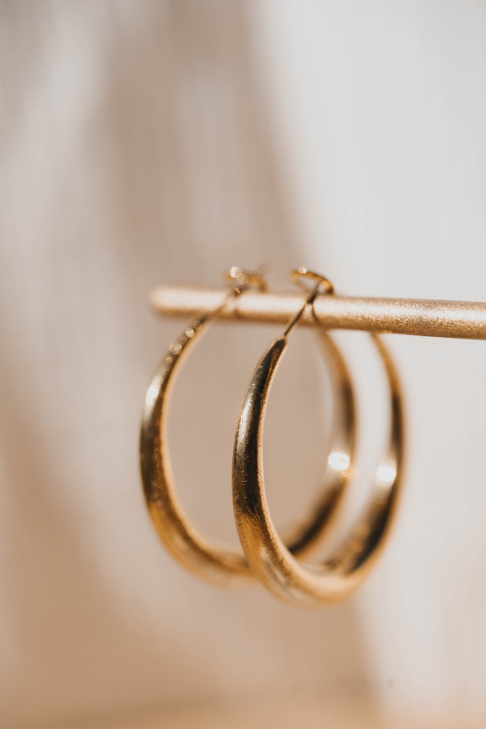 Rosario | Boucles d'oreilles / créoles en acier inoxydable | 3,5cm | Doré