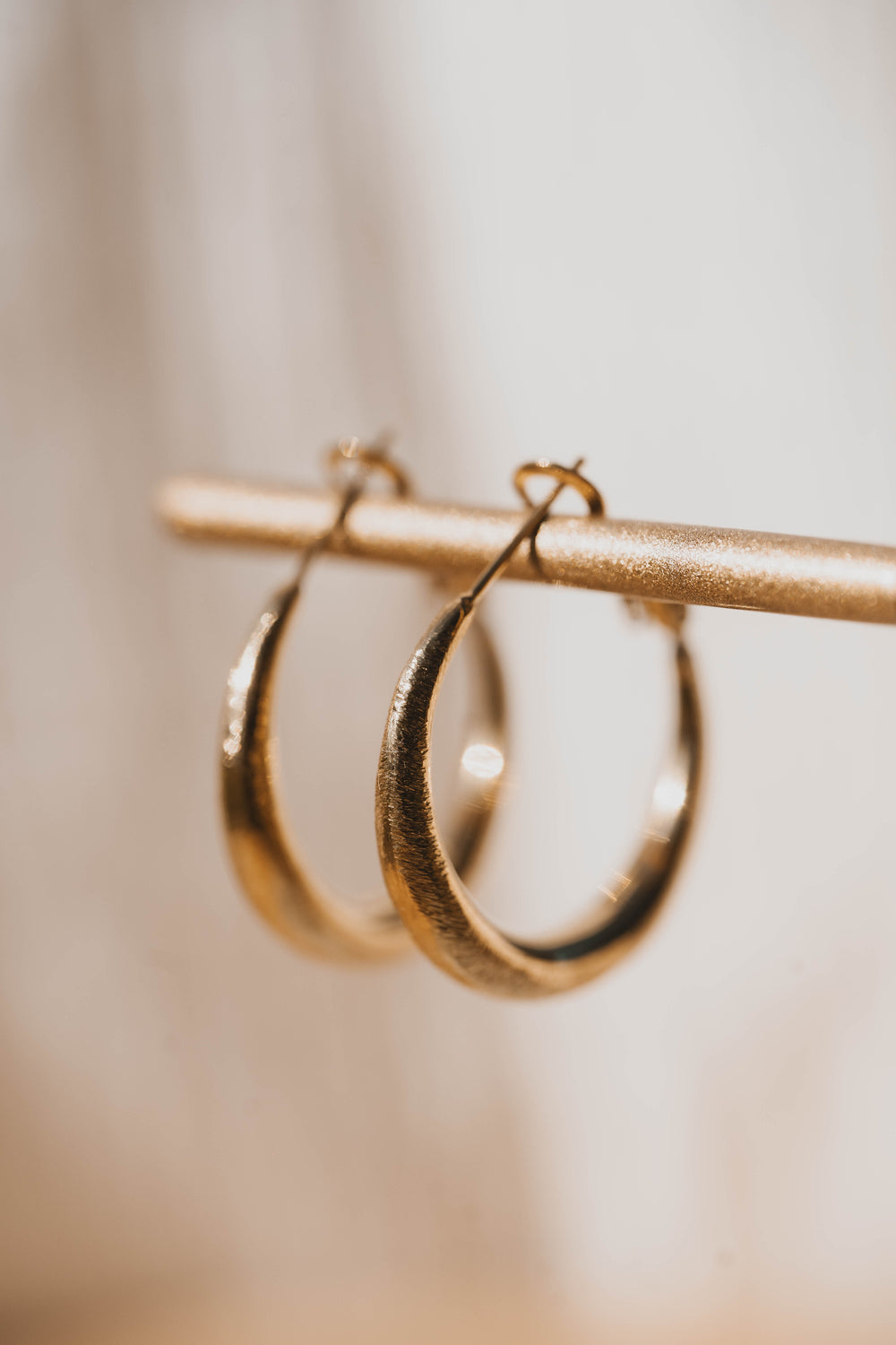 Rosario | Boucles d'oreilles / créoles en acier inoxydable | 2,5cm | Doré