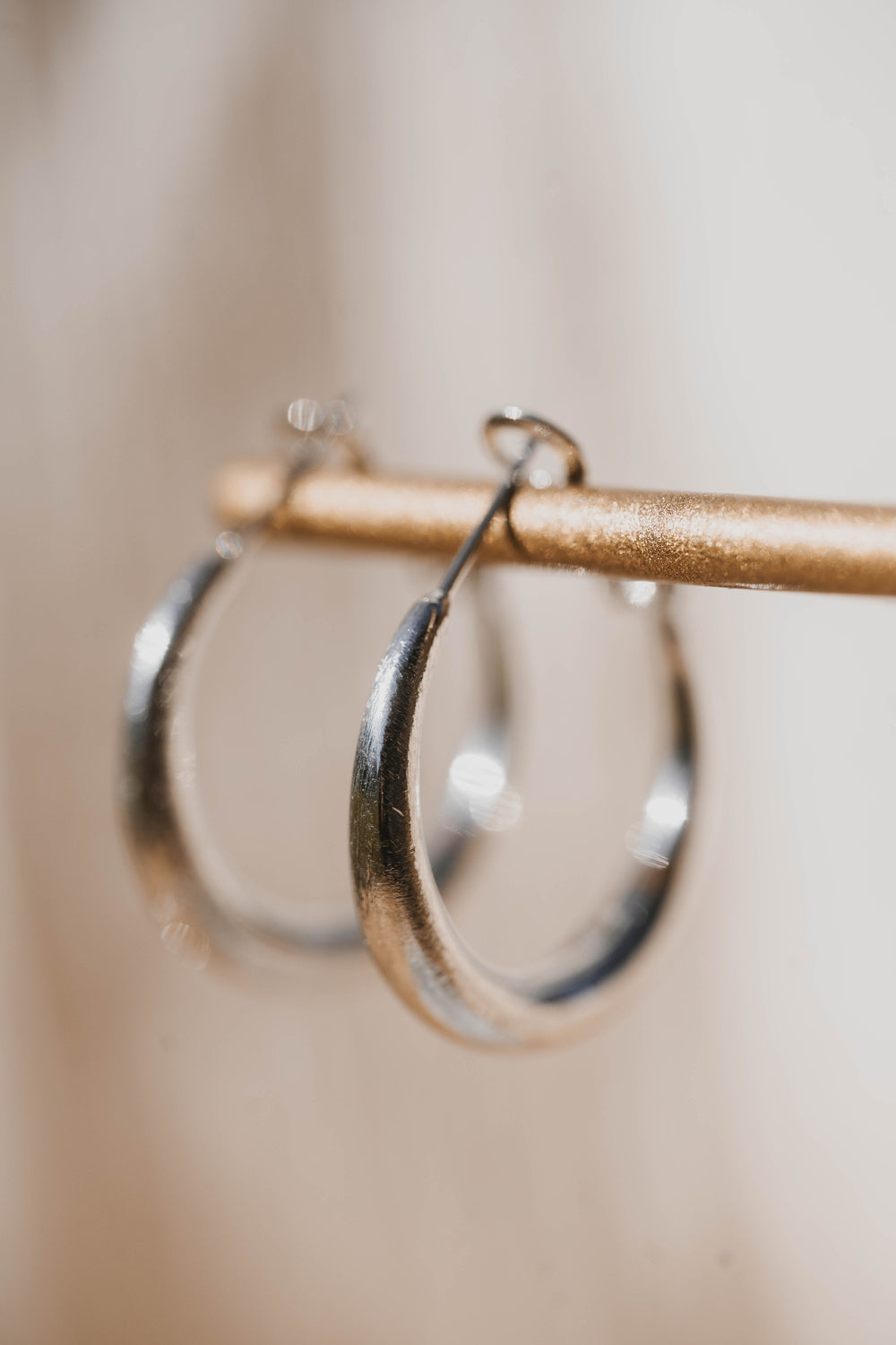 Rosario | Boucles d'oreilles / créoles en acier inoxydable | 2,5cm | Argenté