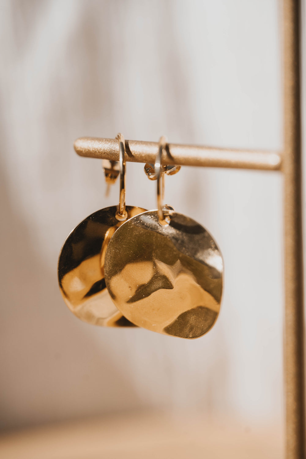 Palma | Boucles d'oreilles / créoles en acier inoxydable | Doré