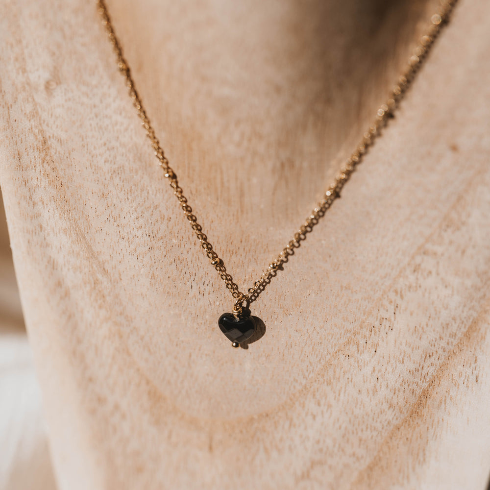 
                      
                        Bologne | Collier en acier inxydable et pierre naturelle | Onyx | Doré
                      
                    