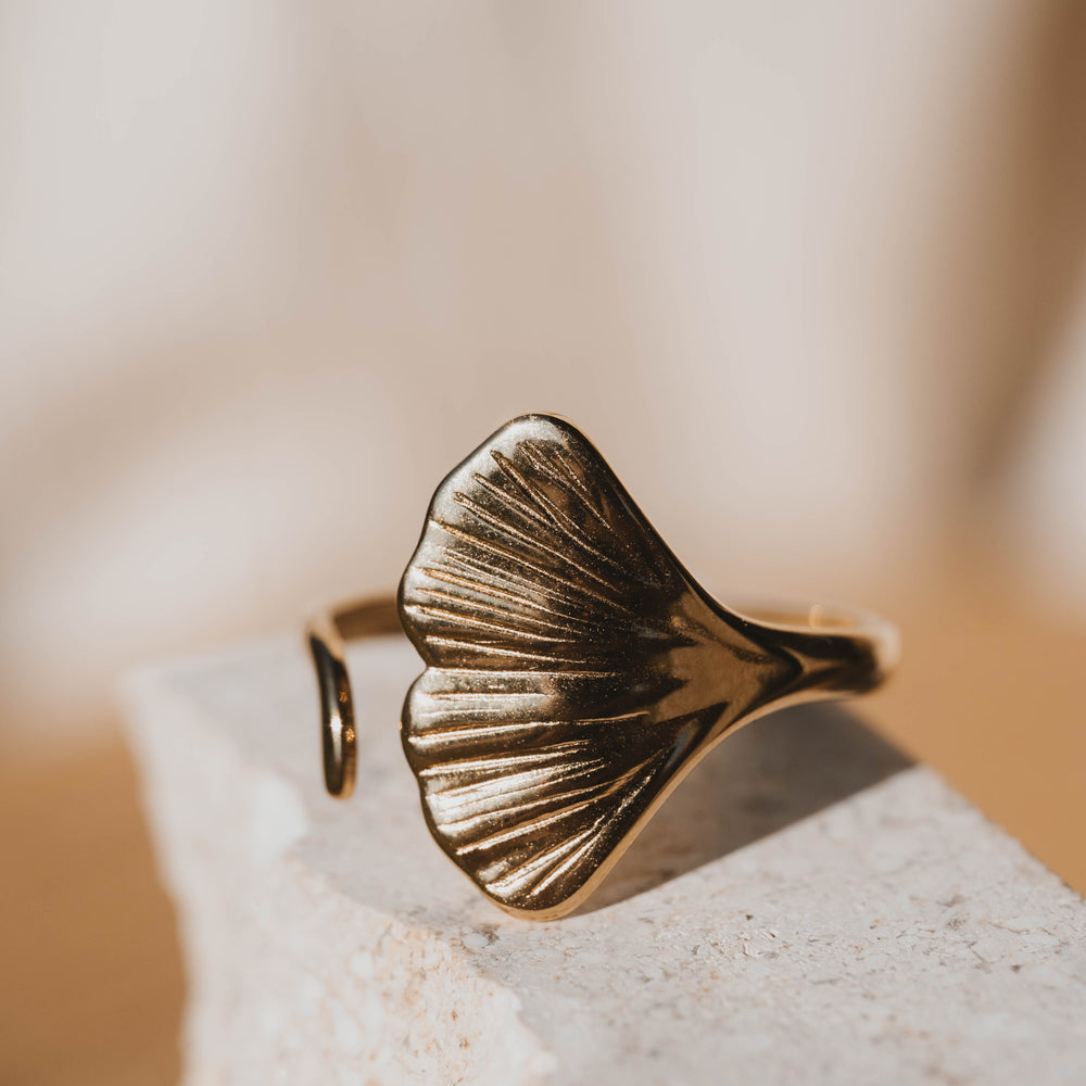 Es Vedra | Bague en acier inoxydable | Doré