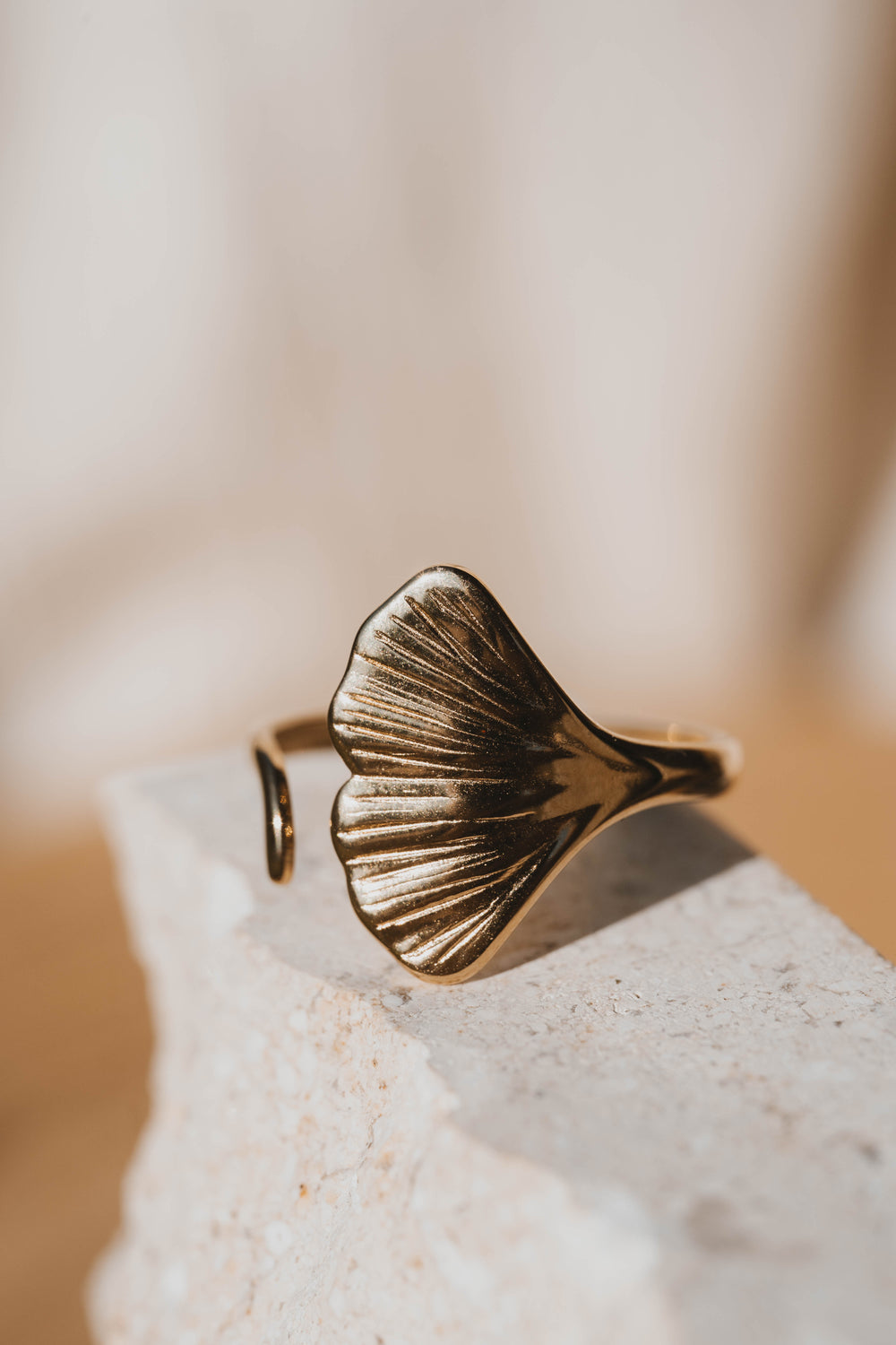 Es Vedra | Bague en acier inoxydable | Doré