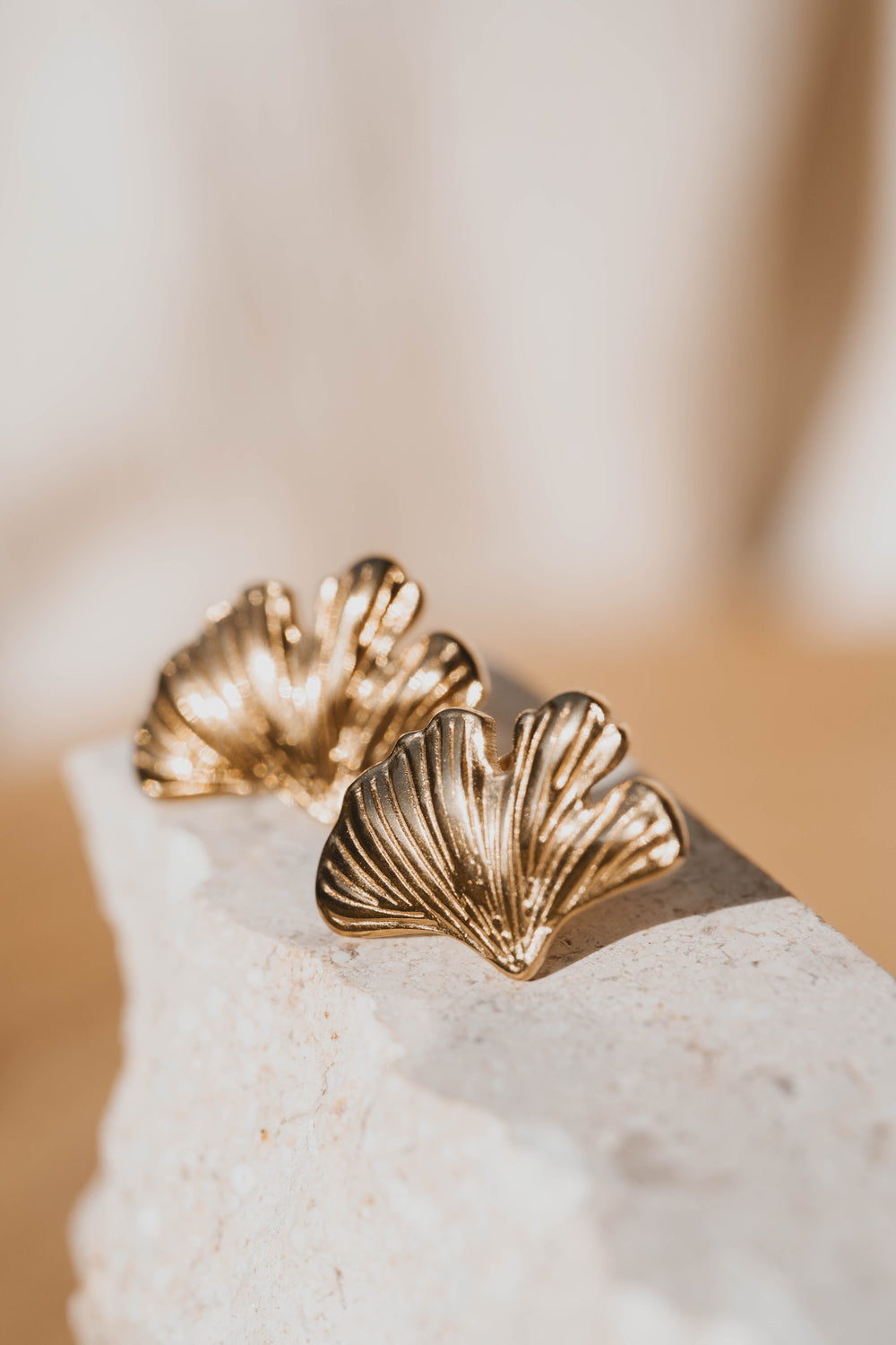 Es Vedra | Boucles d'oreilles / puces en acier inoxydable | Doré