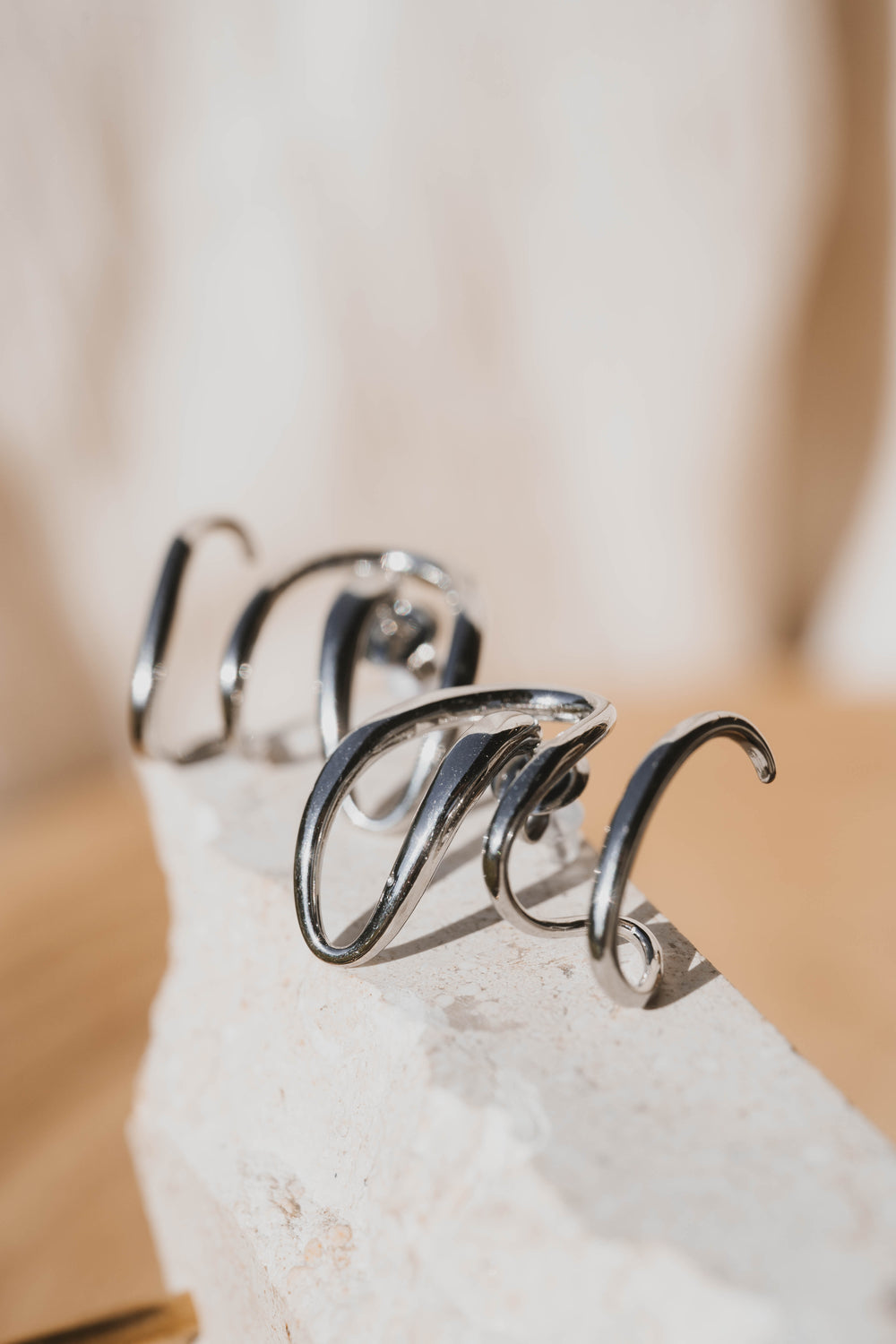 Nottingham | Boucles d'oreilles / puces en acier inoxydable | Argenté