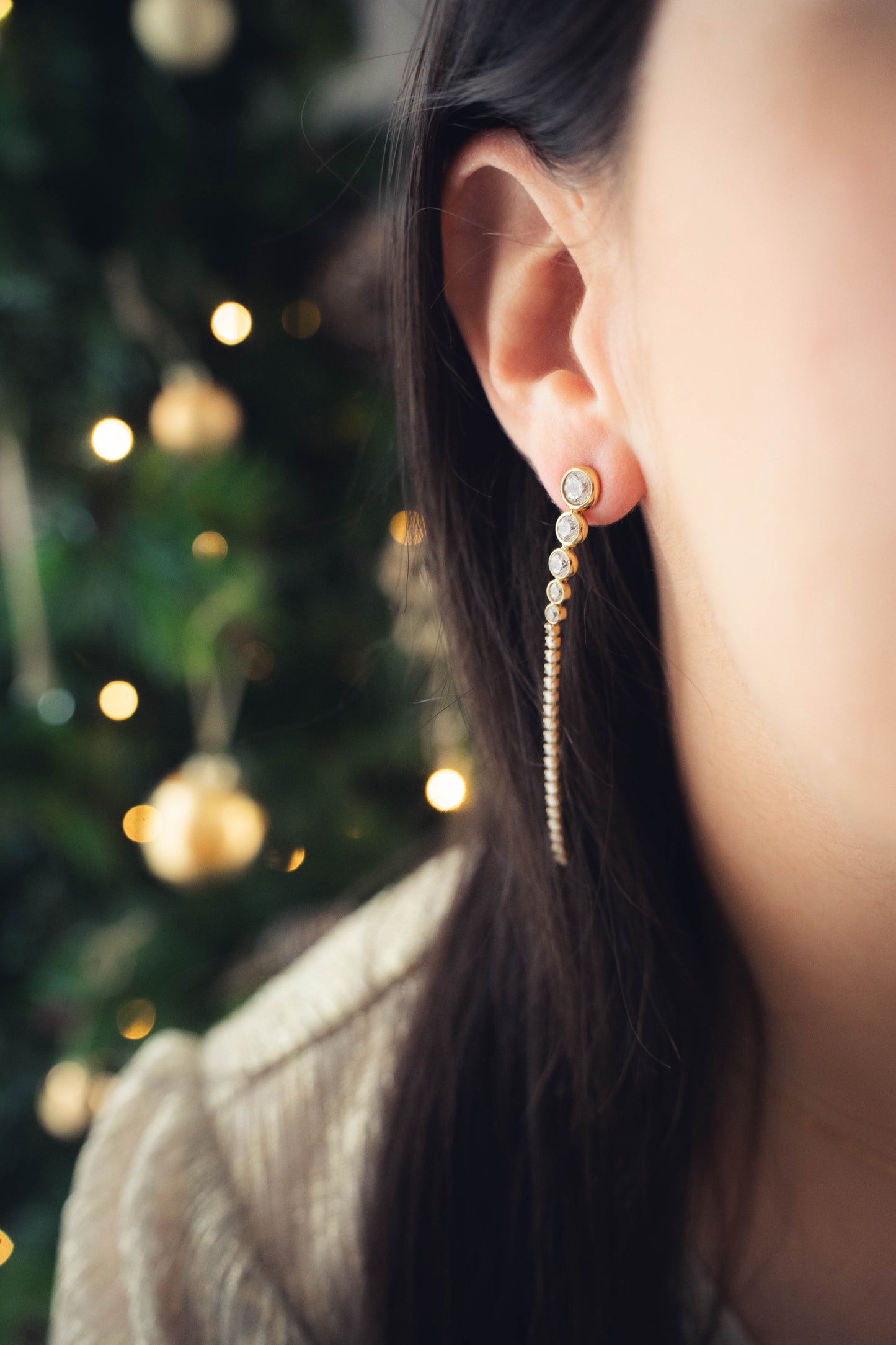 Cannes | Boucles d'oreilles en acier inoxydable | Doré