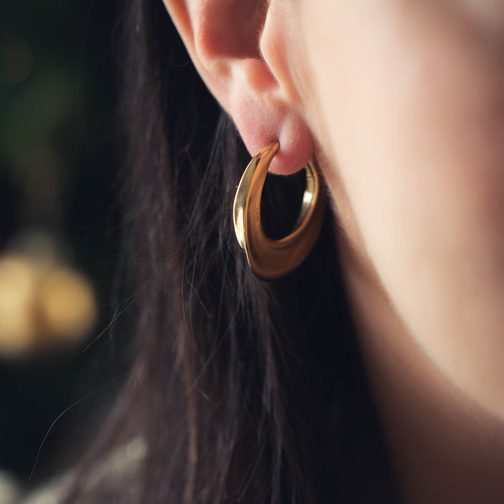 Dubaï | Boucles d'oreilles / Créoles en acier inoxydable | Doré