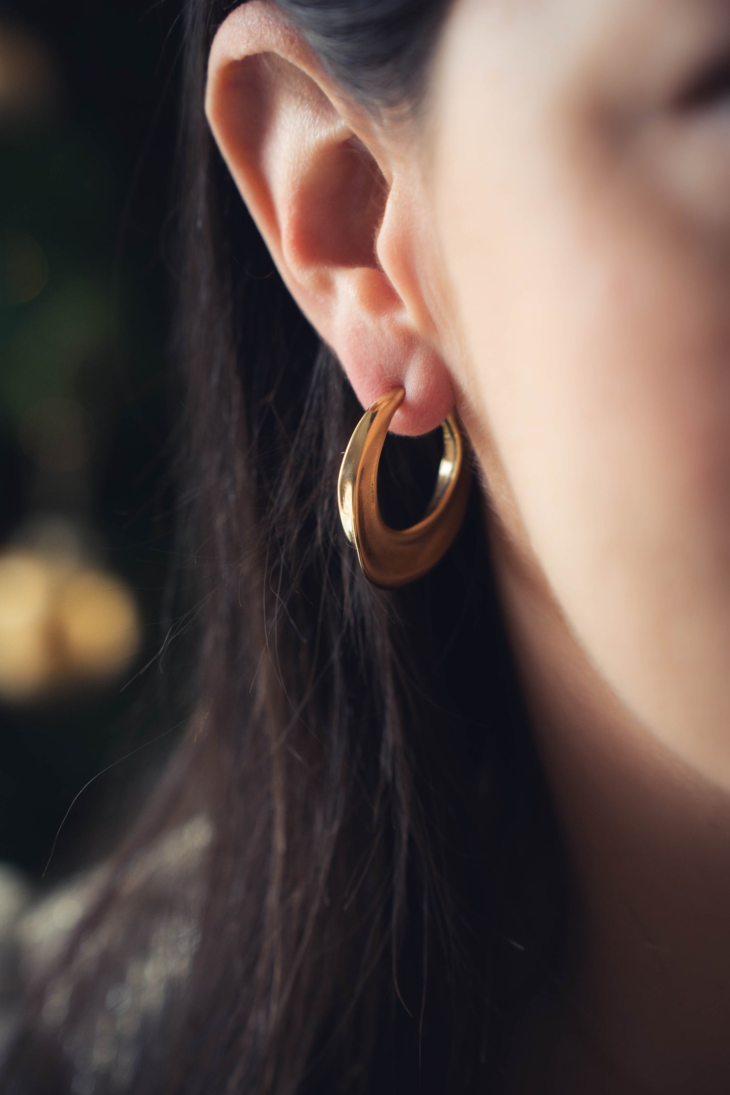 Dubaï | Boucles d'oreilles / Créoles en acier inoxydable | Doré