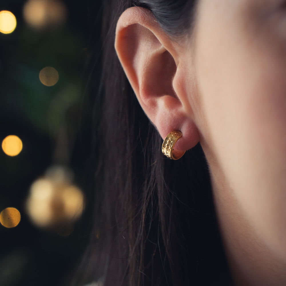 Kampala | Boucles d'oreilles / créoles en acier inoxydable | Doré